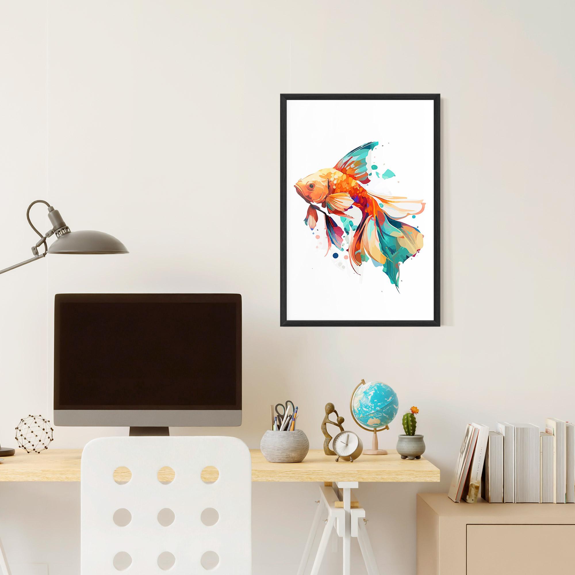 Poster Înrămat Blue Orange Fish mockup 6