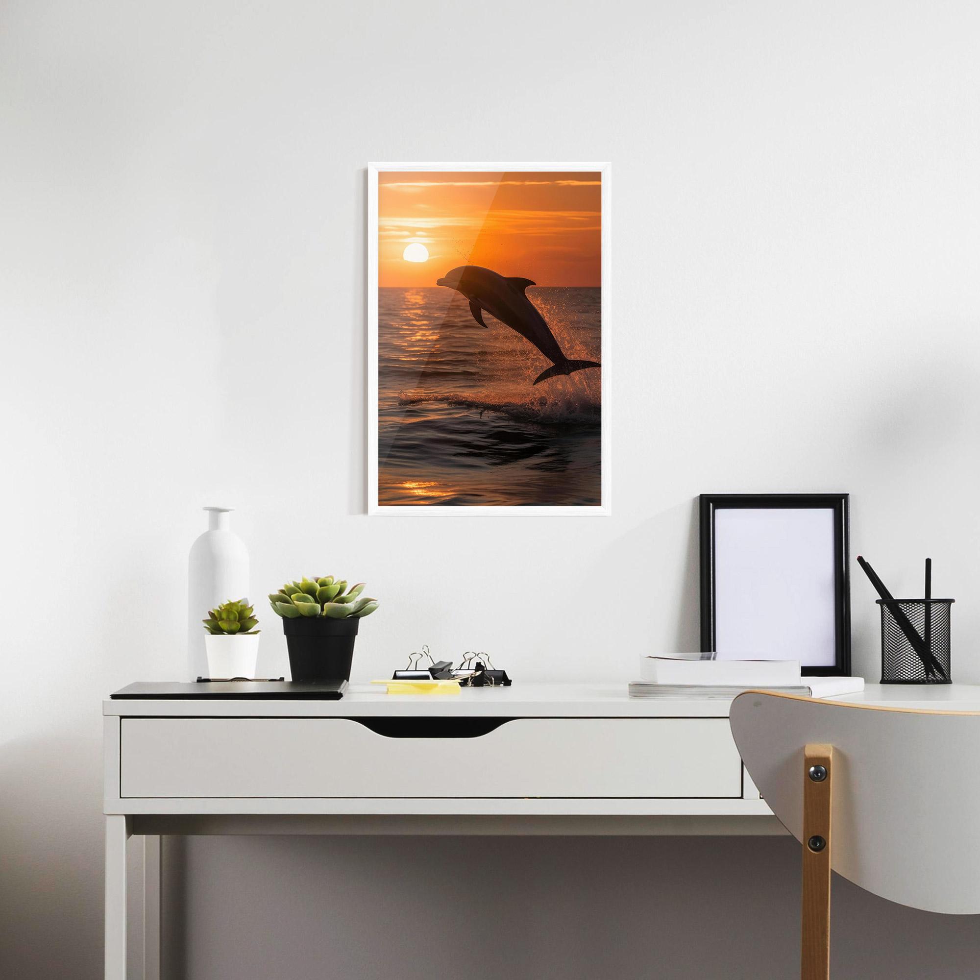 Poster Înrămat Dolphin Jump mockup 7