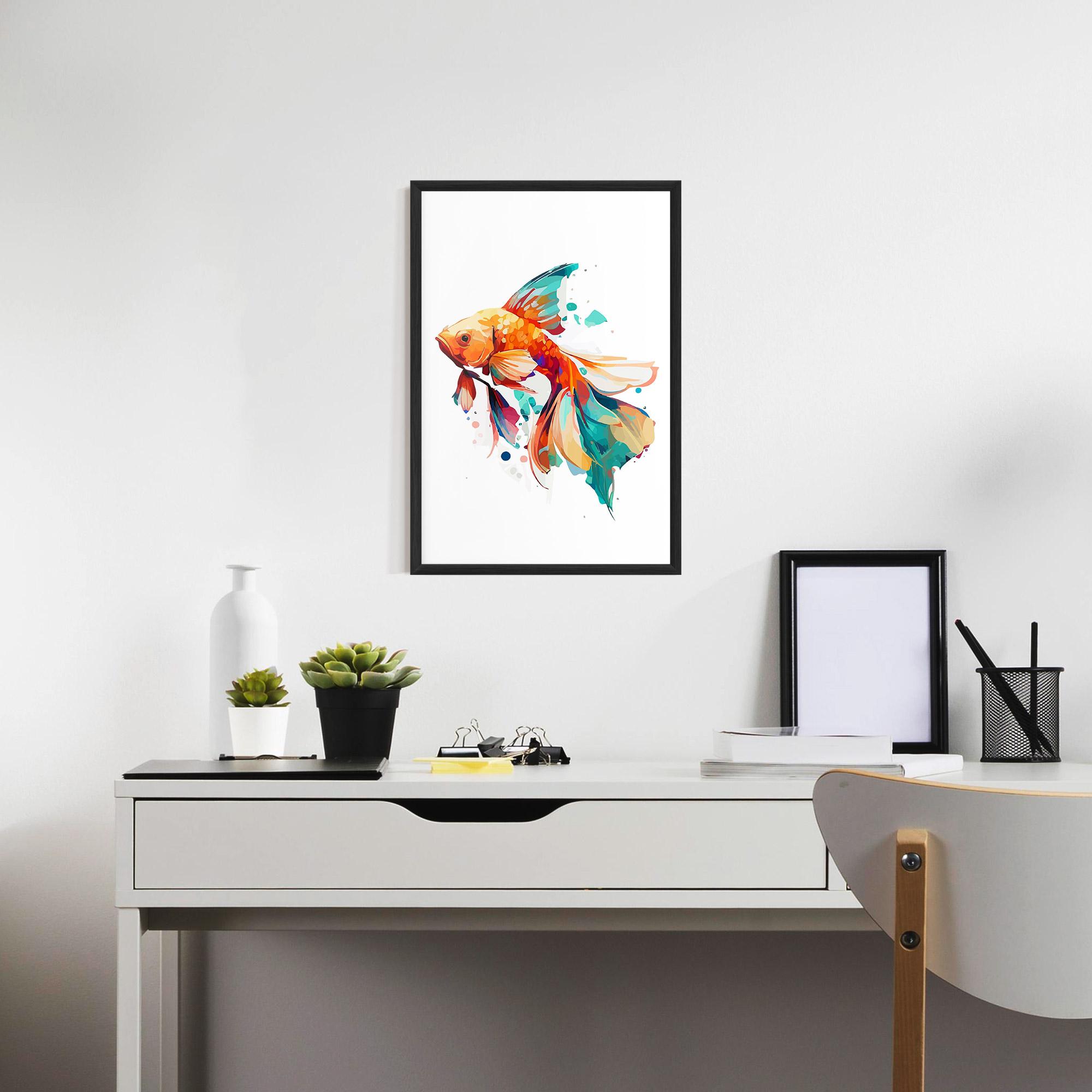 Poster Înrămat Blue Orange Fish mockup 7