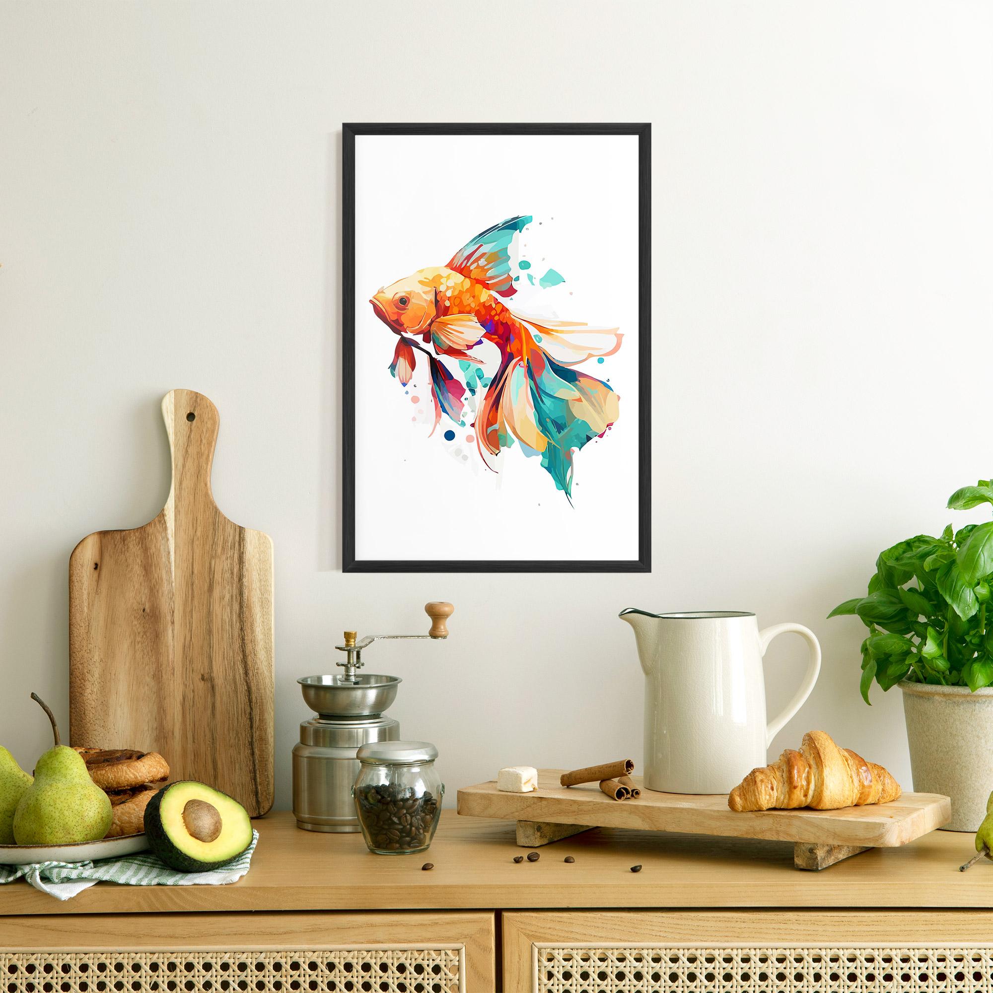 Poster Înrămat Blue Orange Fish mockup 8