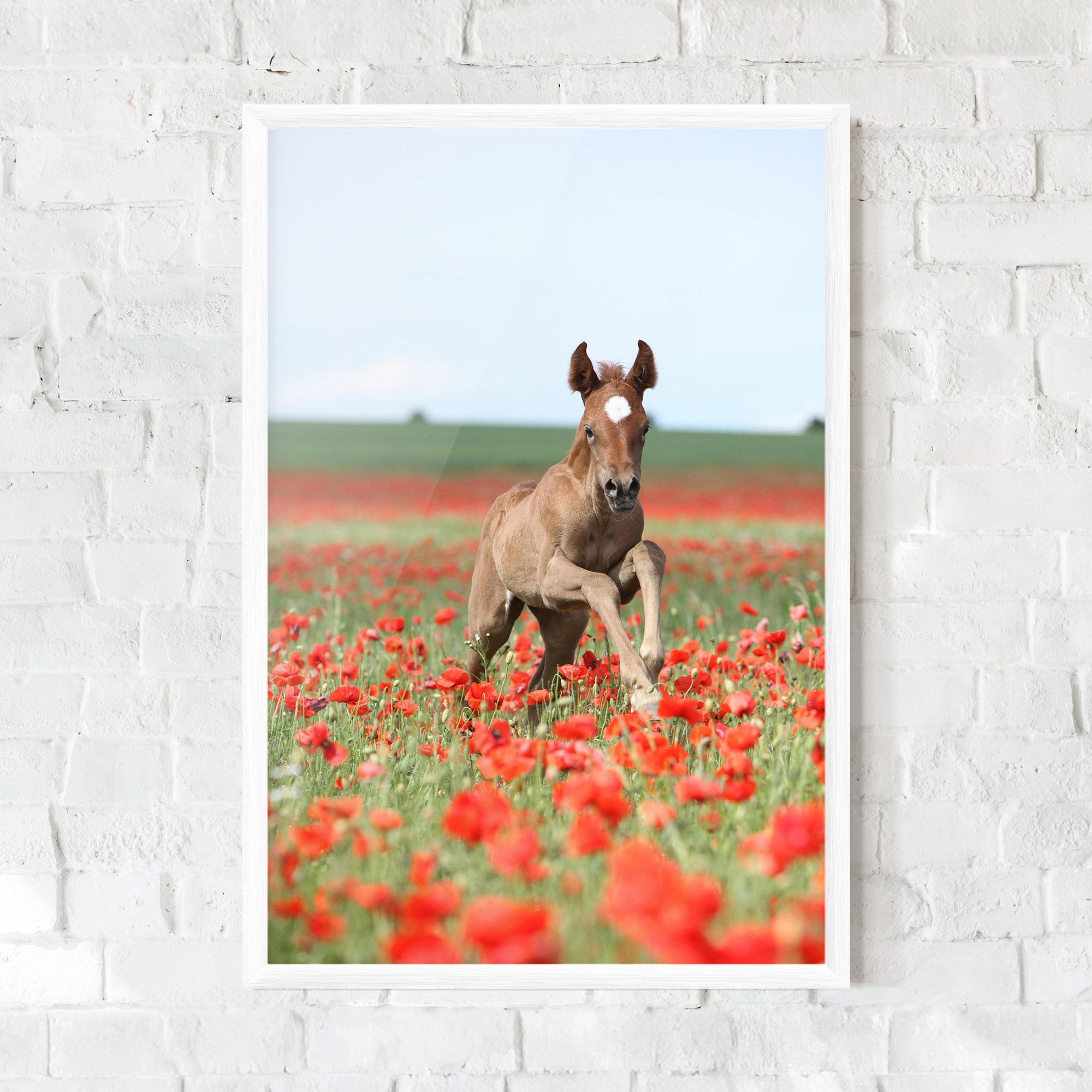 Red Flowers Horse mockup 0
