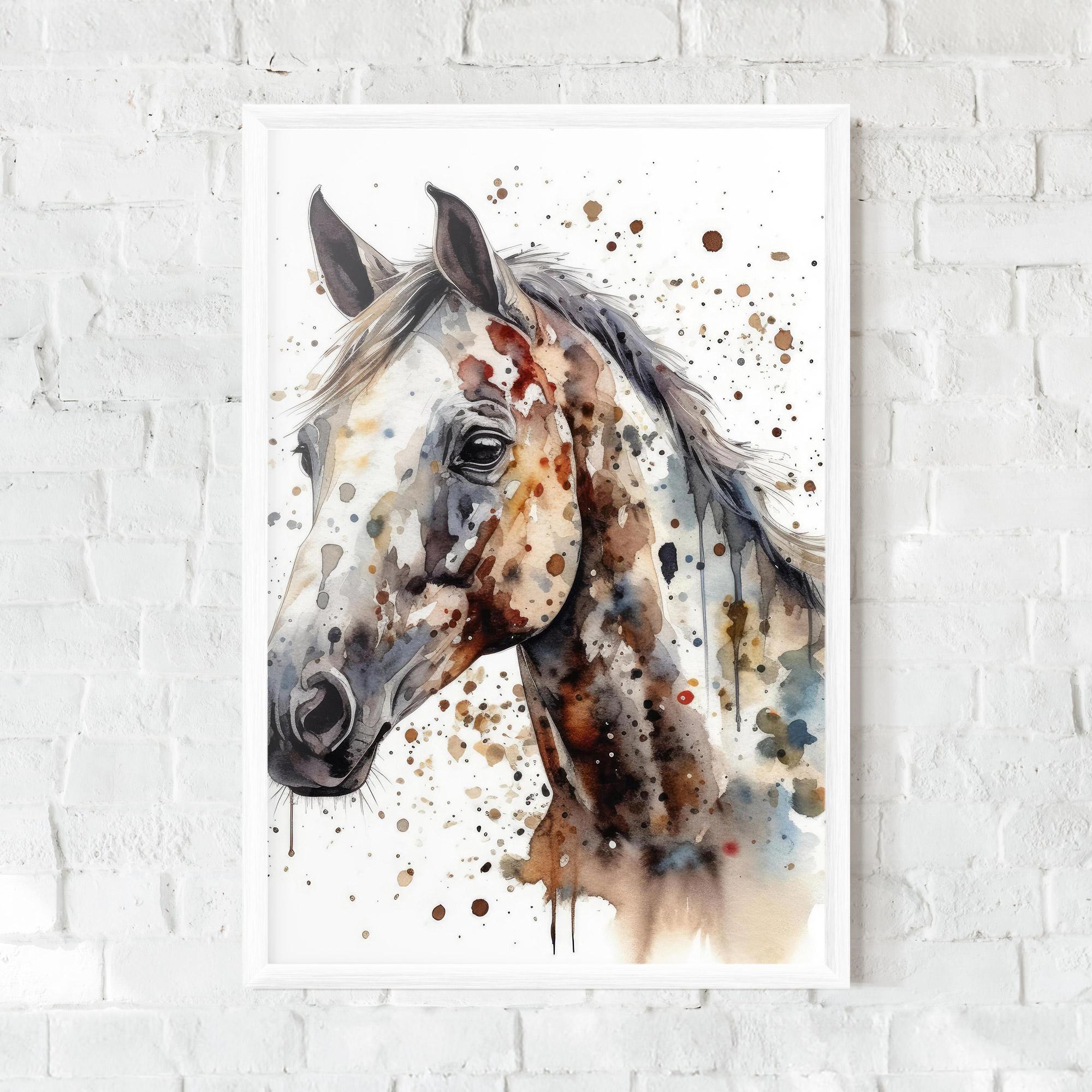Poster Înrămat Watercolor Horse mockup 0