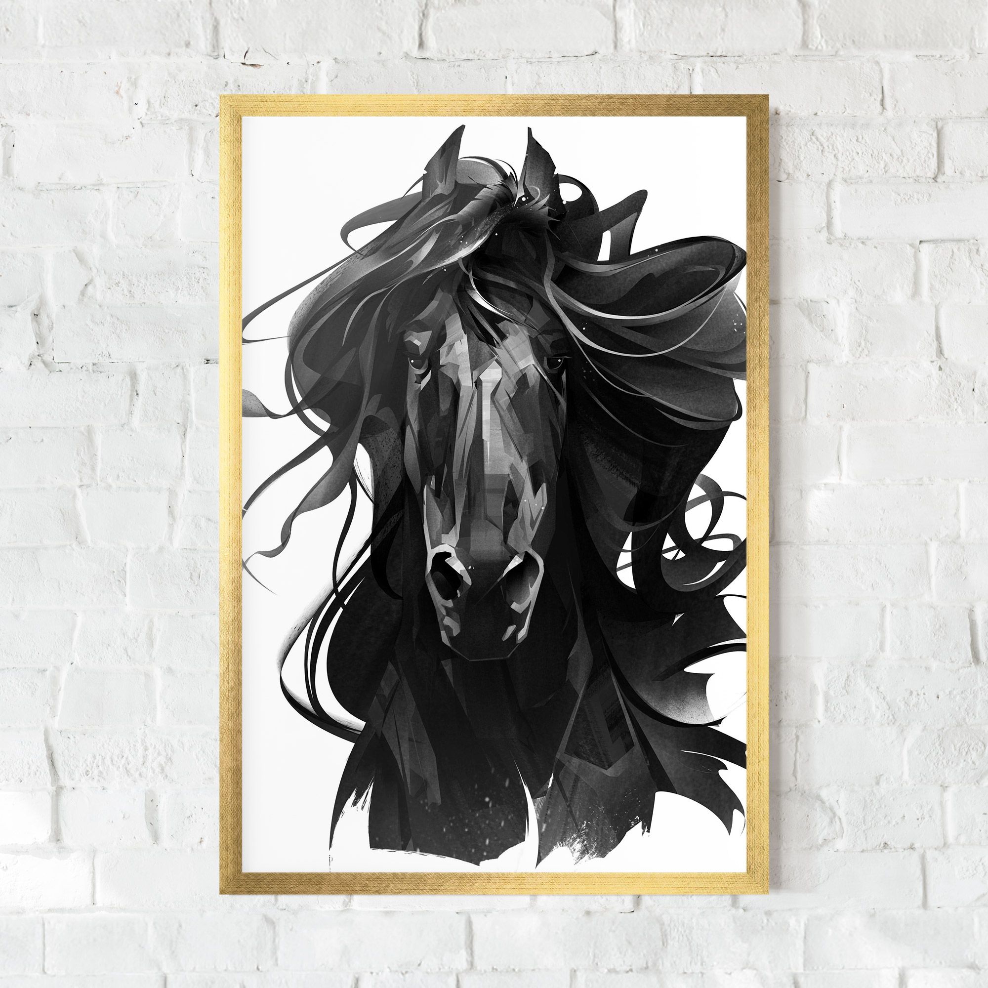 Black Horse Portrait mockup 0