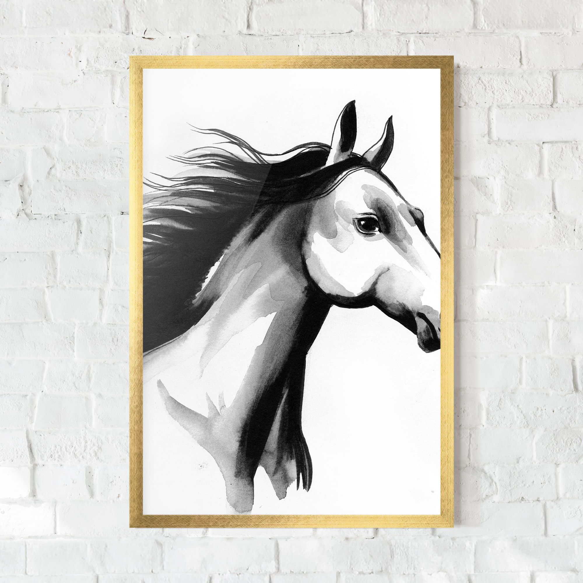 Ink Watercolor Horse mockup 0