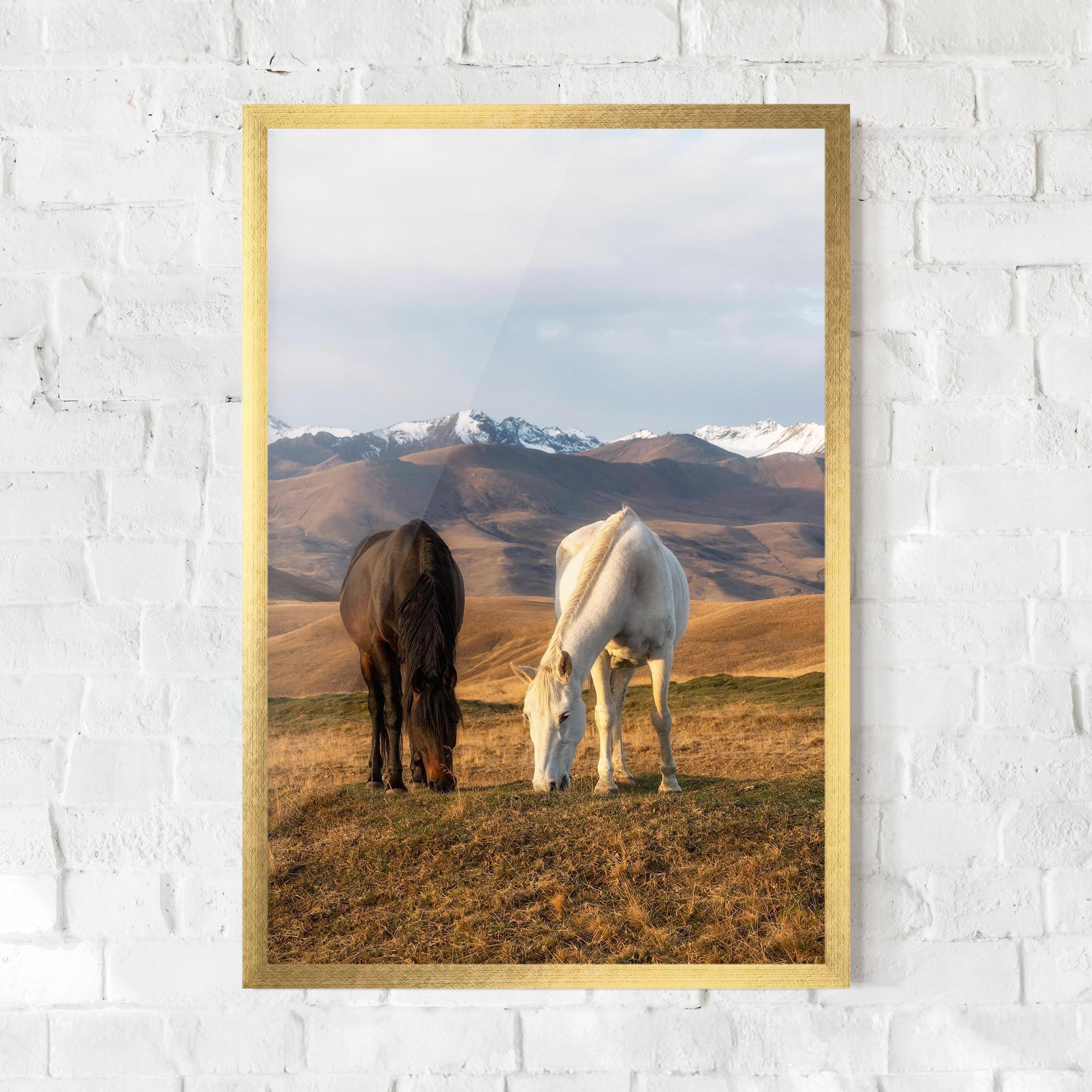Poster Înrămat Mountain Horses mockup 0