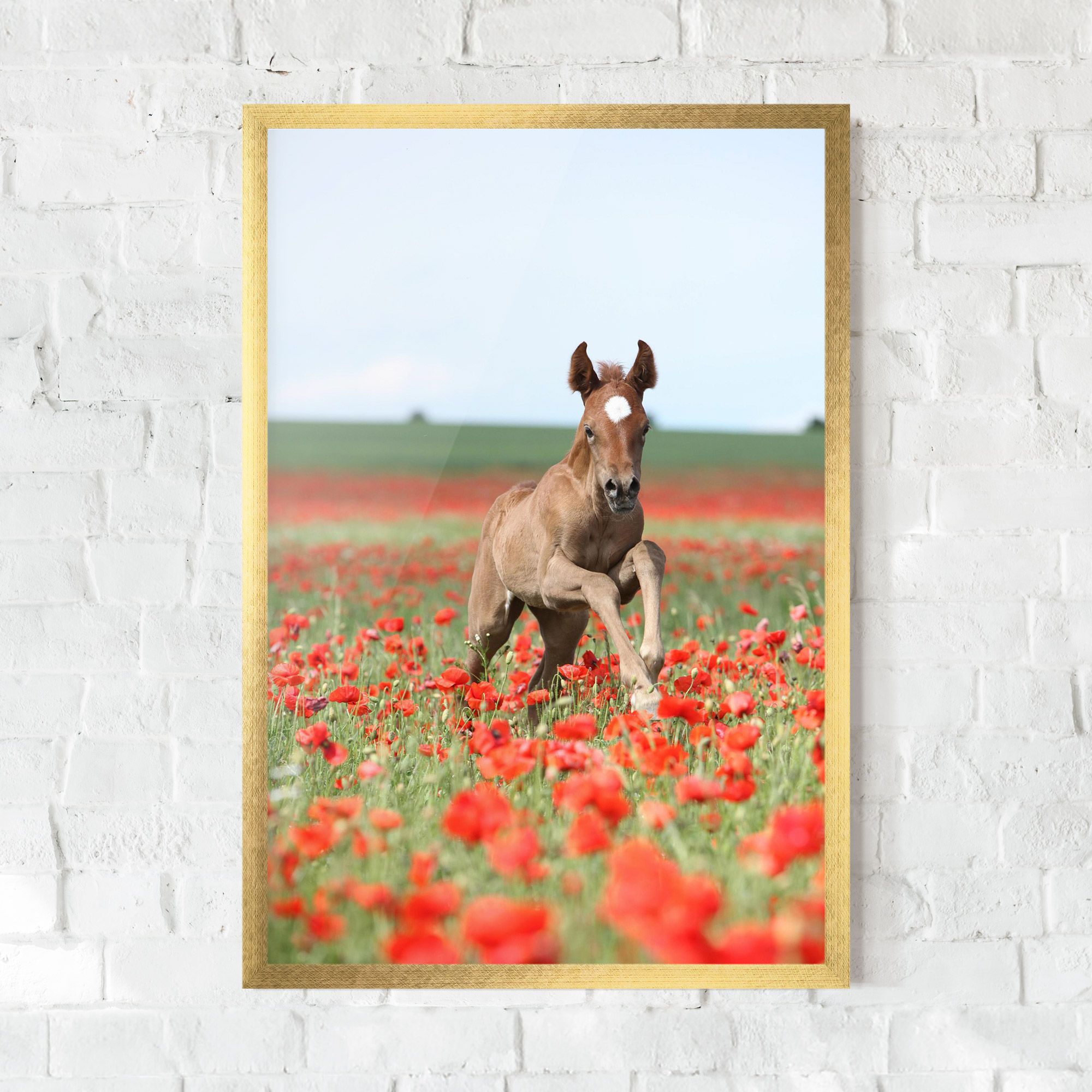 Red Flowers Horse mockup 0