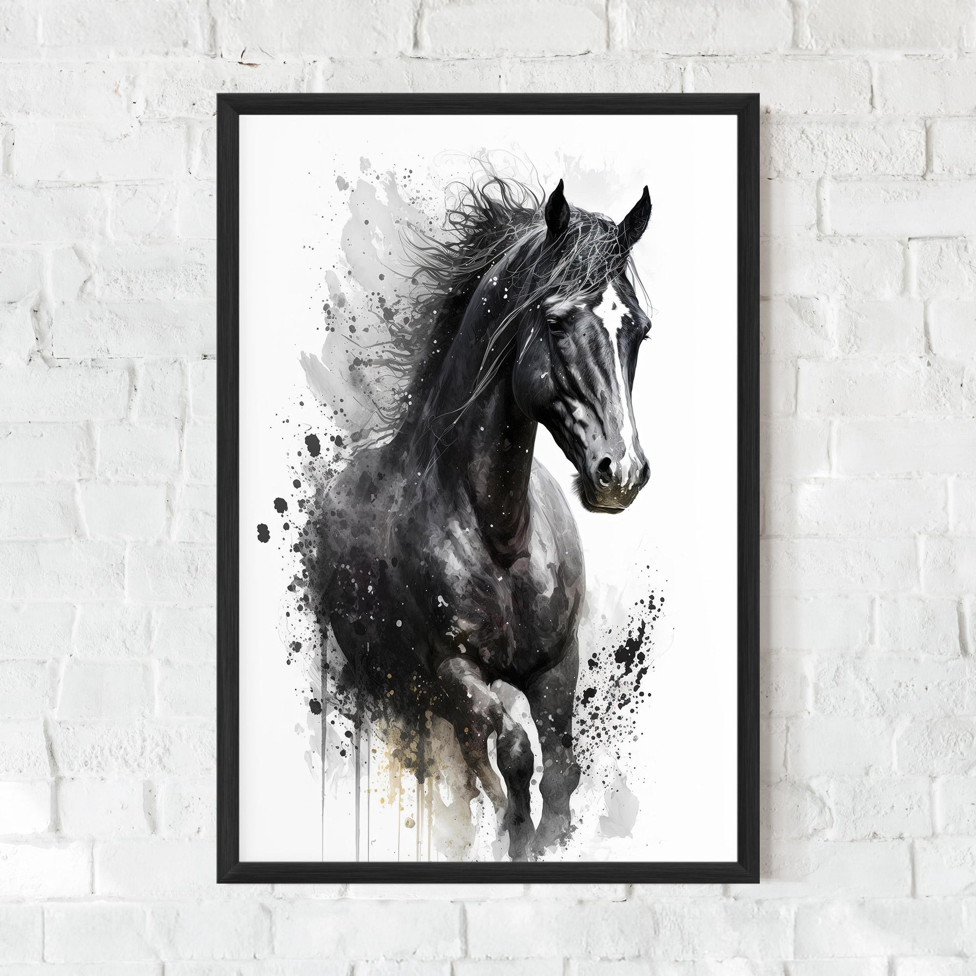 Poster Înrămat Black Horse mockup 0