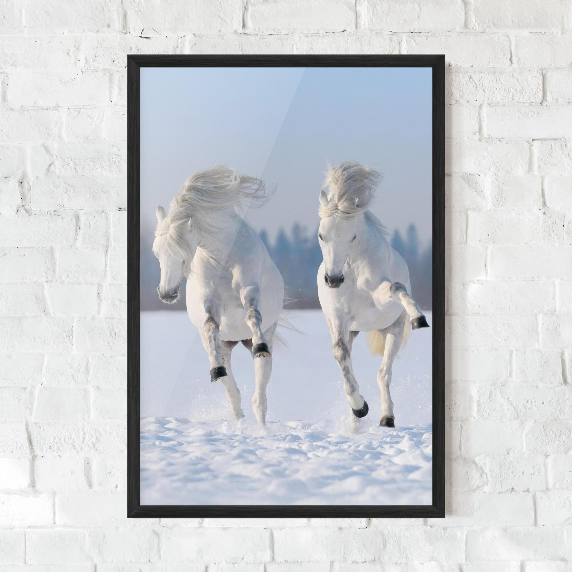 Poster Înrămat Happy Horses Running mockup 0