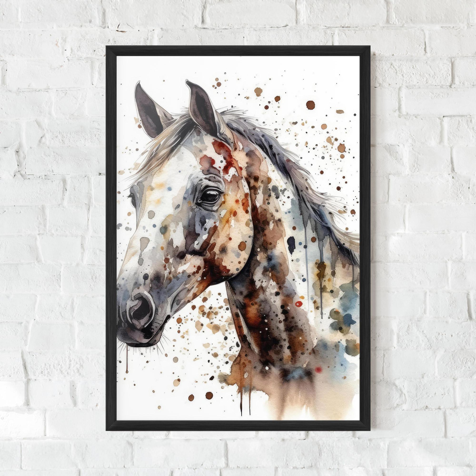 Poster Înrămat Watercolor Horse mockup 0