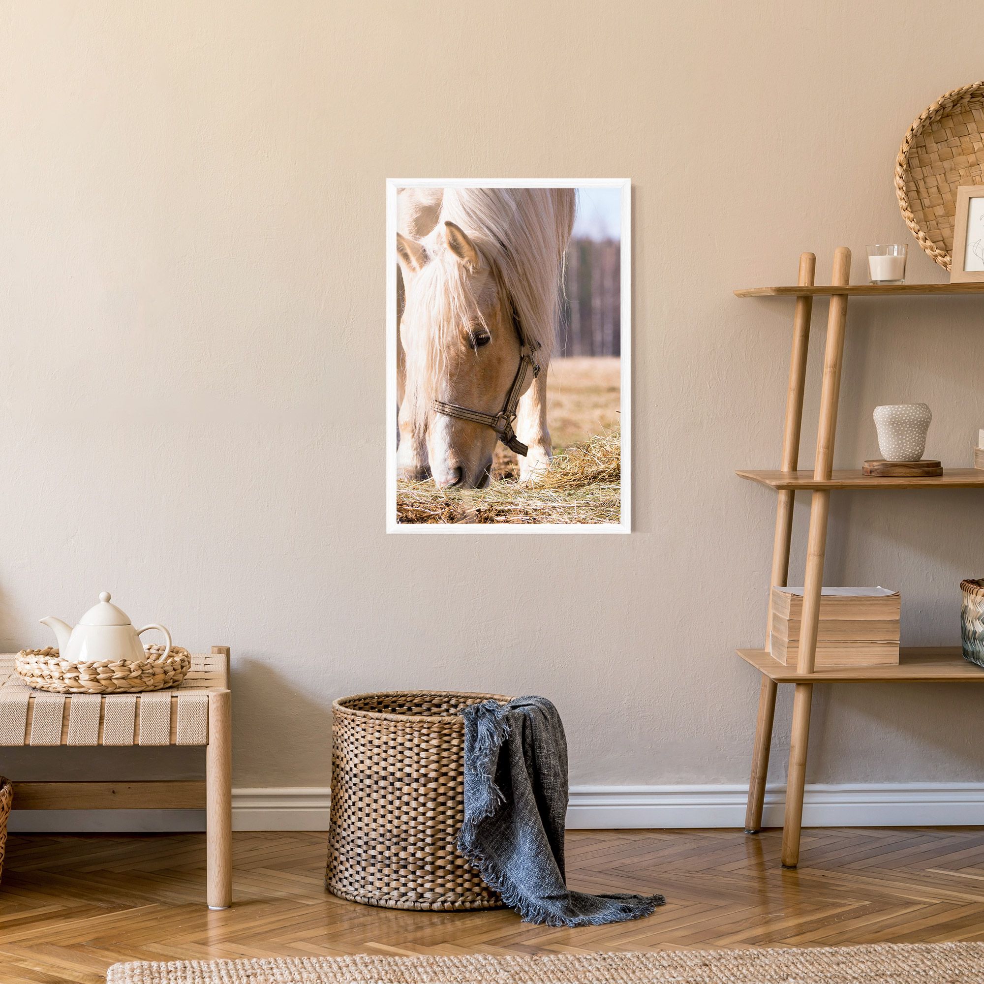 Cream Horse Eating mockup 9