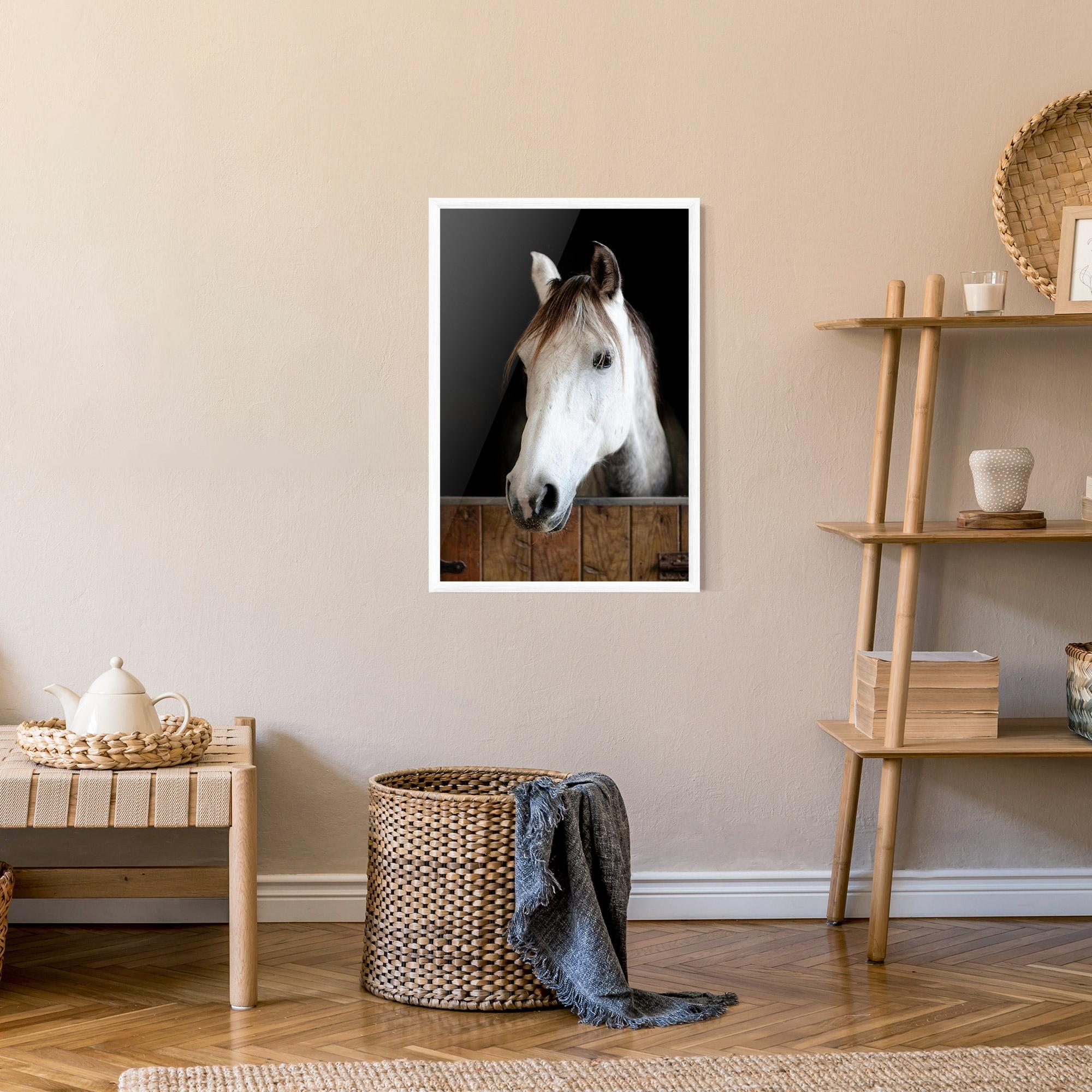 Poster Înrămat Grey Horse Head mockup 9
