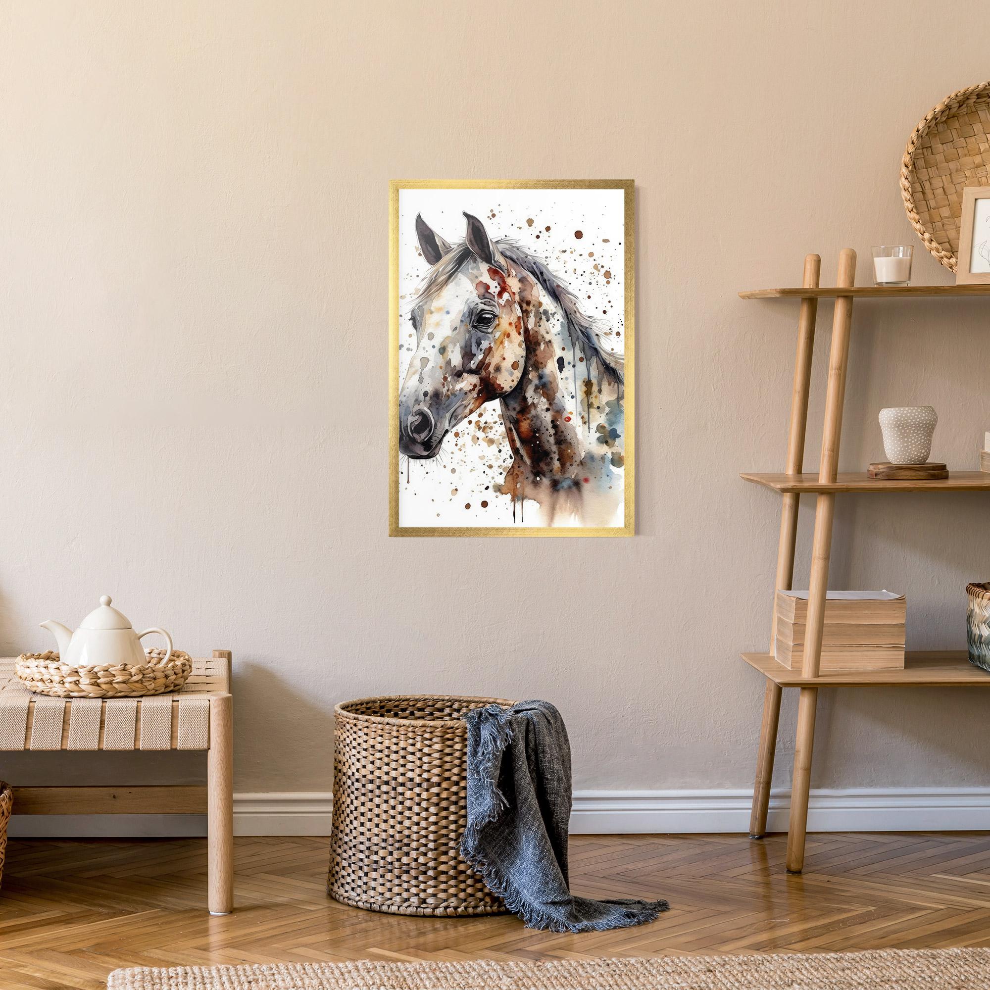 Poster Înrămat Watercolor Horse mockup 9
