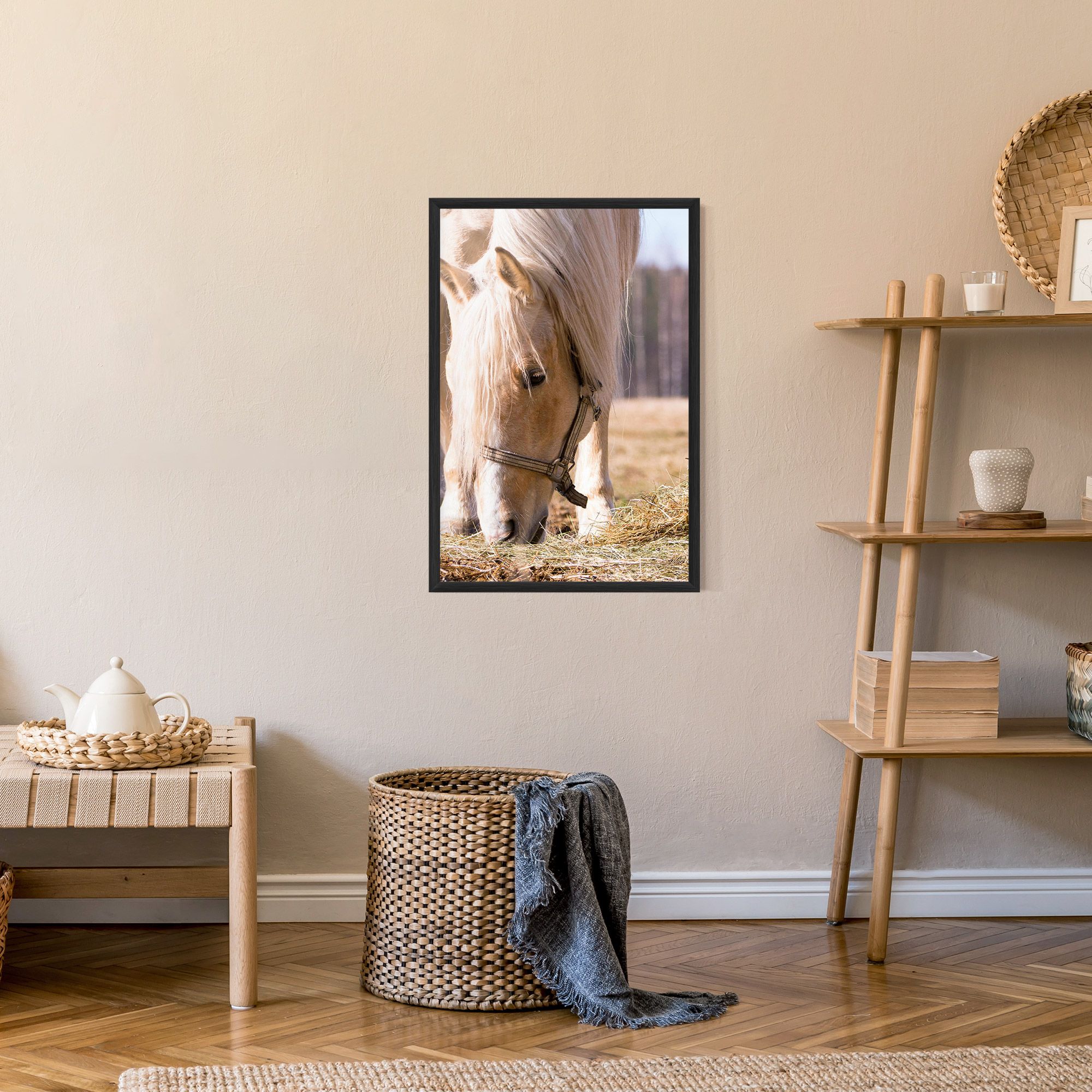 Cream Horse Eating mockup 9
