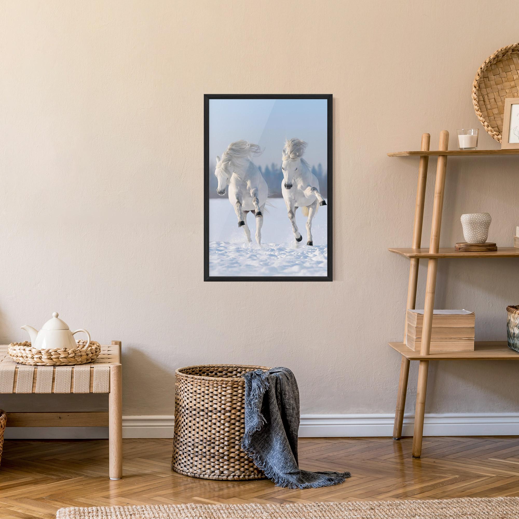 Poster Înrămat Happy Horses Running mockup 9