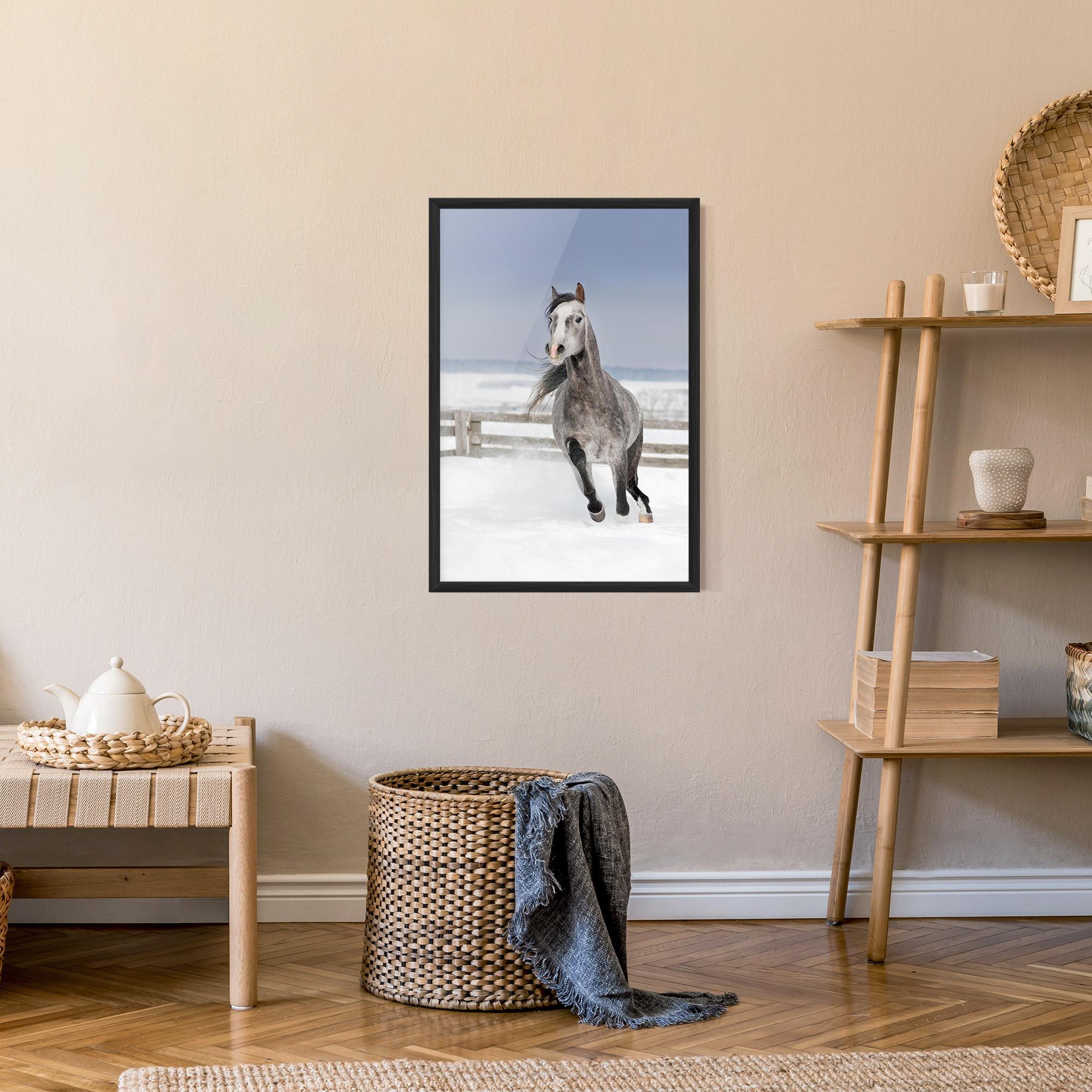 Poster Înrămat Horse Running Free mockup 9