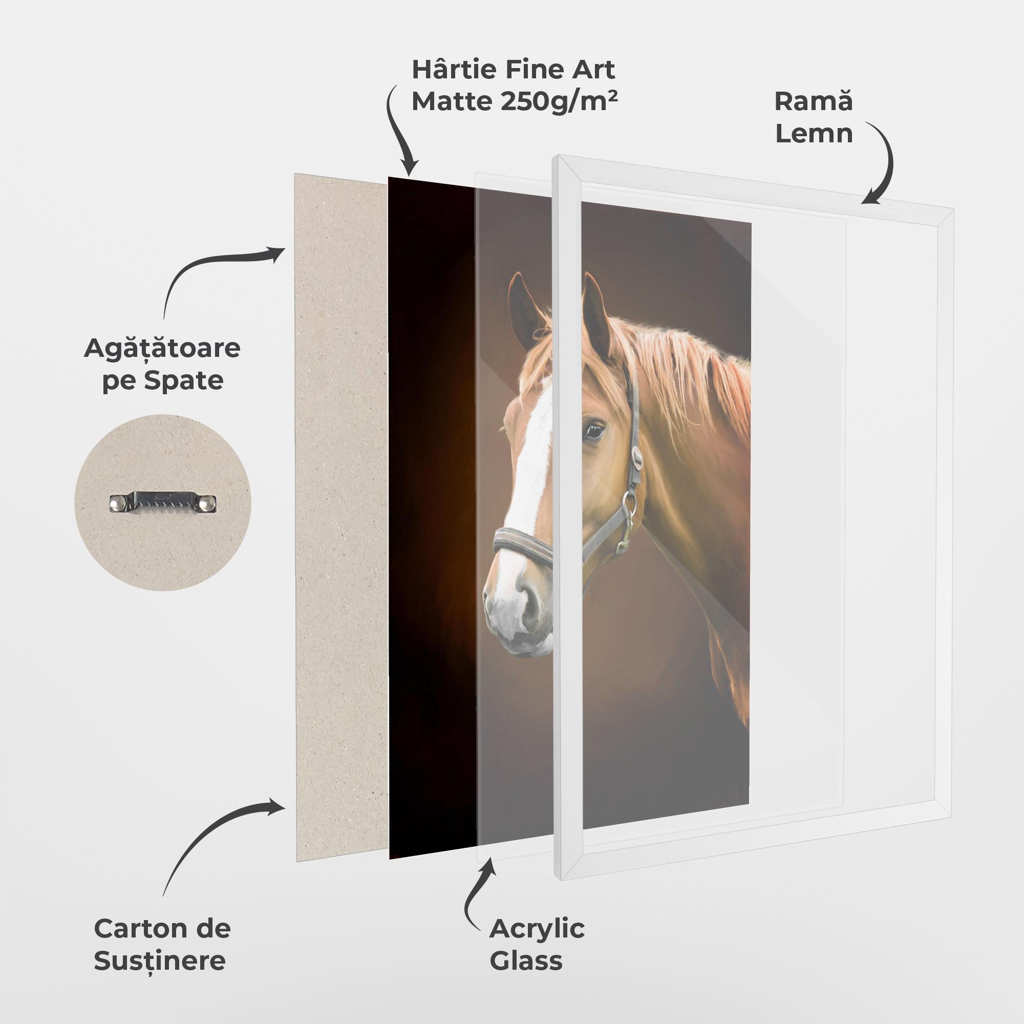 Poster Înrămat Digital Painted Horse mockup 1