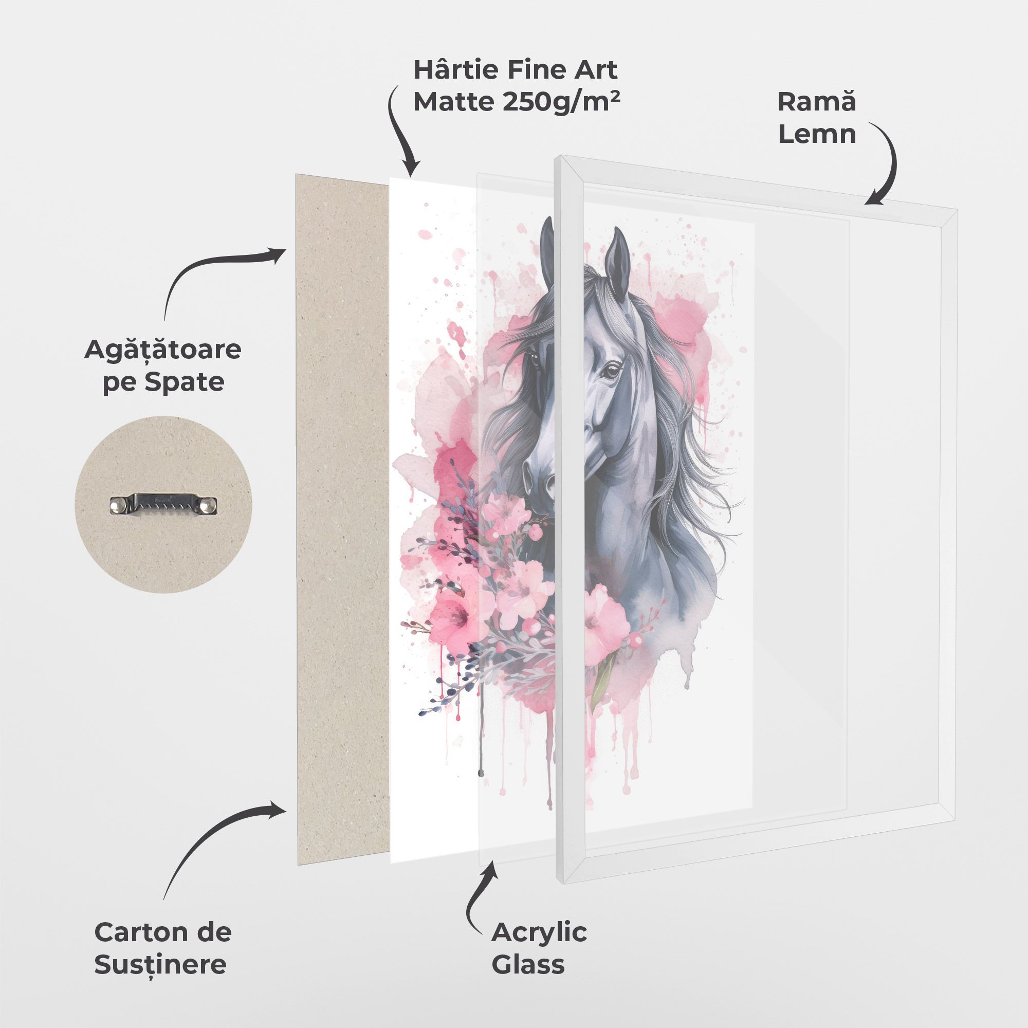 Pink Flowers Horse mockup 1