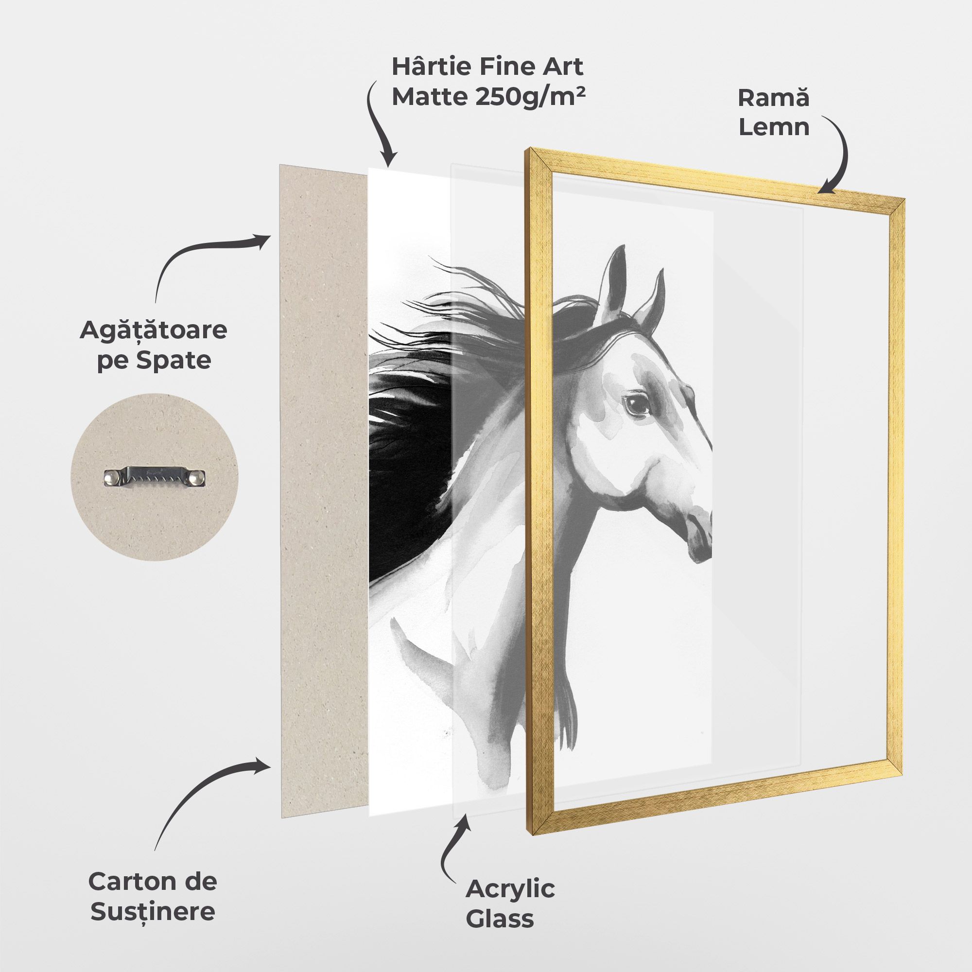 Ink Watercolor Horse mockup 1