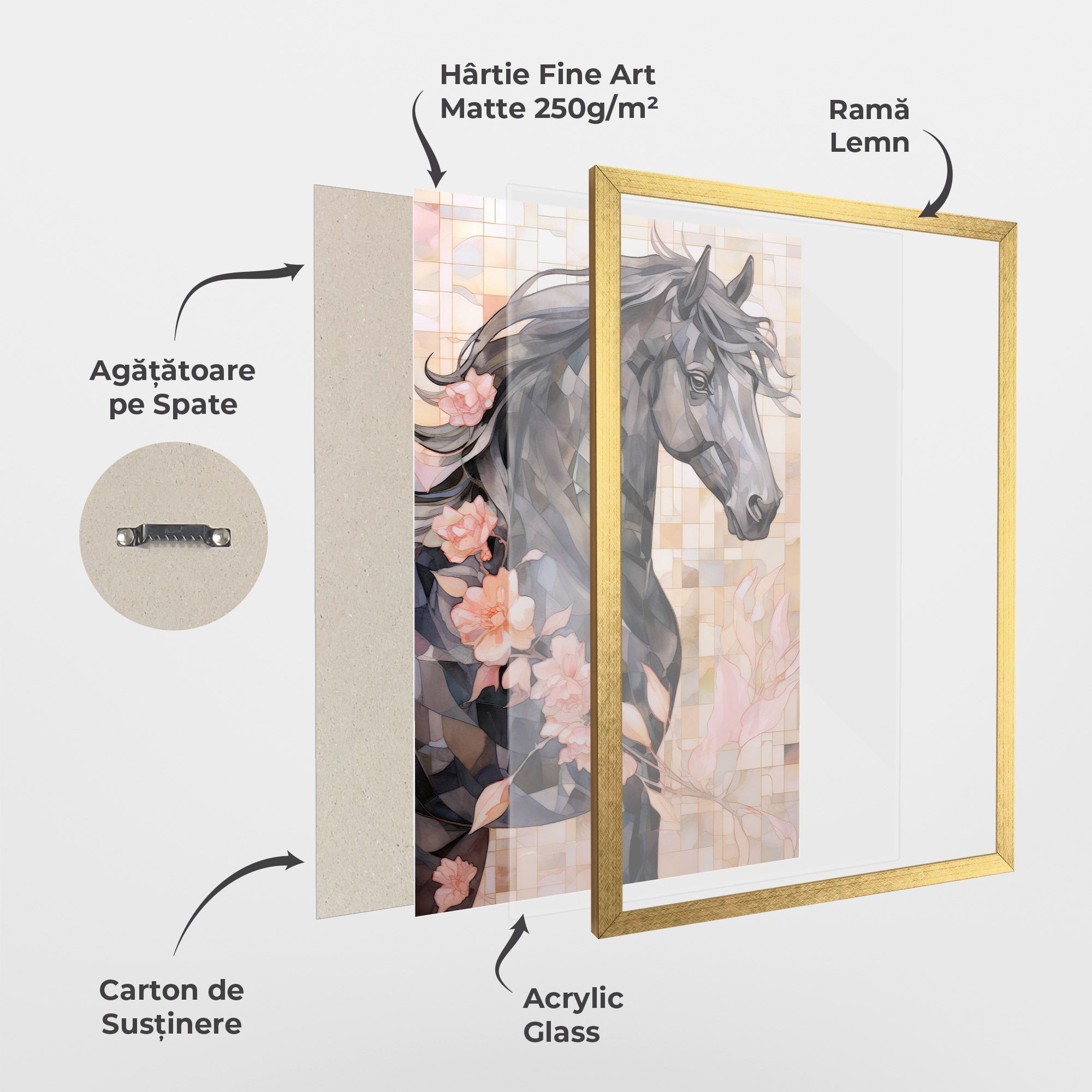 Mosaic Painting Horse mockup 1