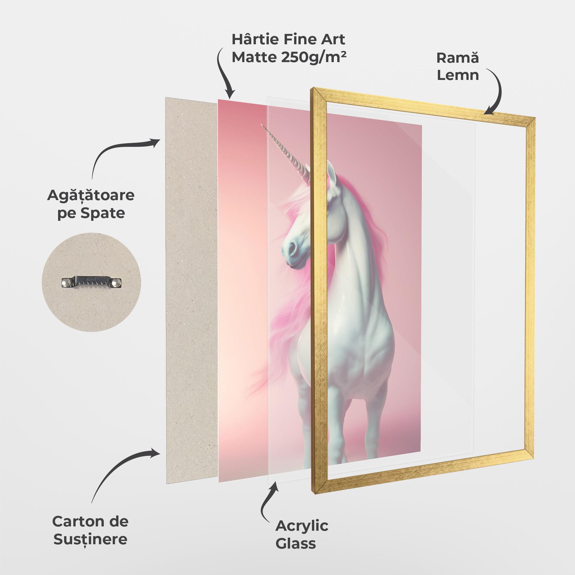 Poster Înrămat Pink Unicorn mockup 1