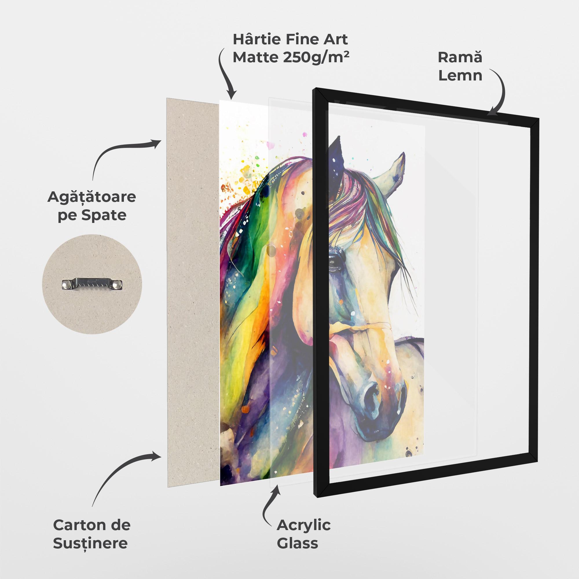 Poster Înrămat Colorful Horse mockup 1