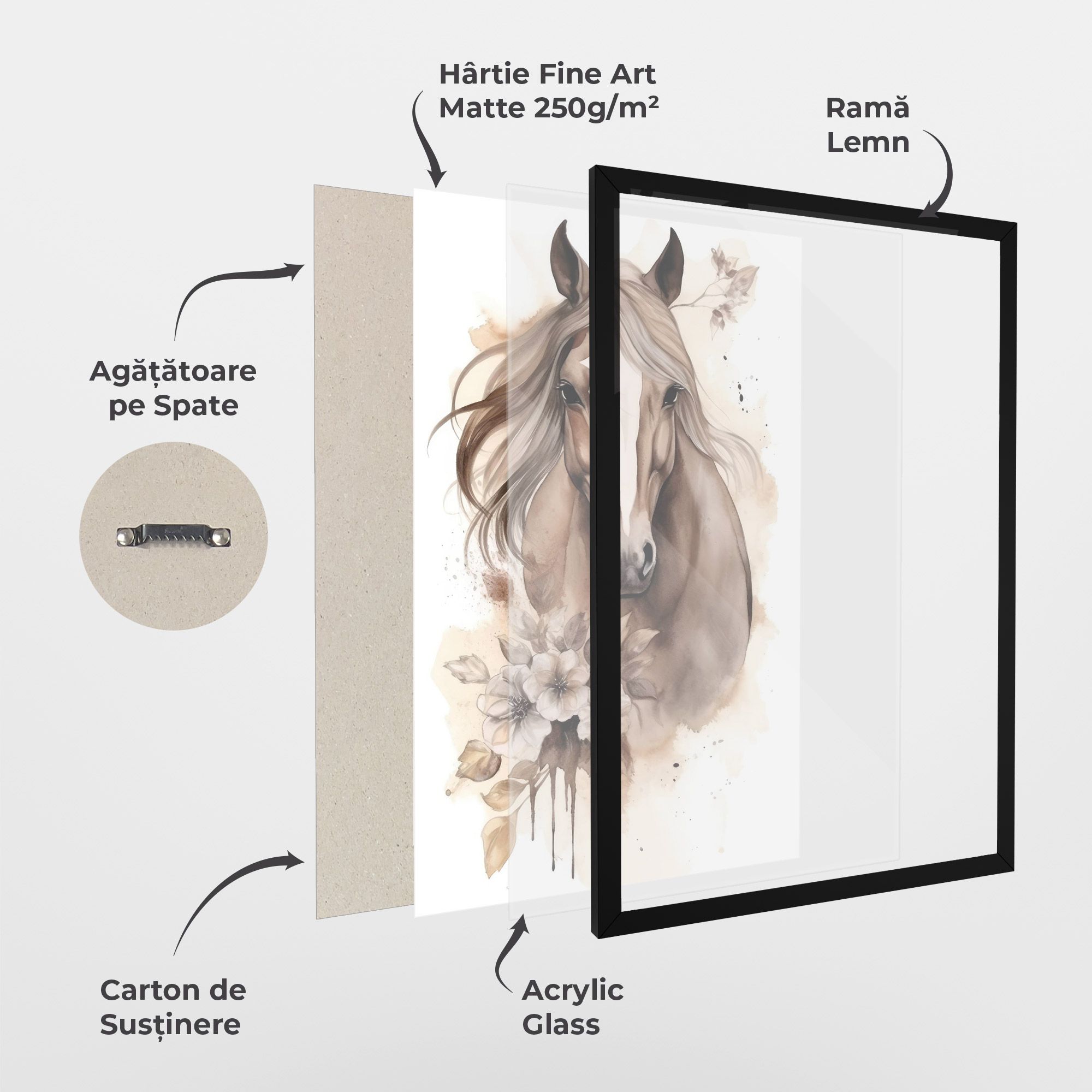 Flower Brown Horse mockup 1