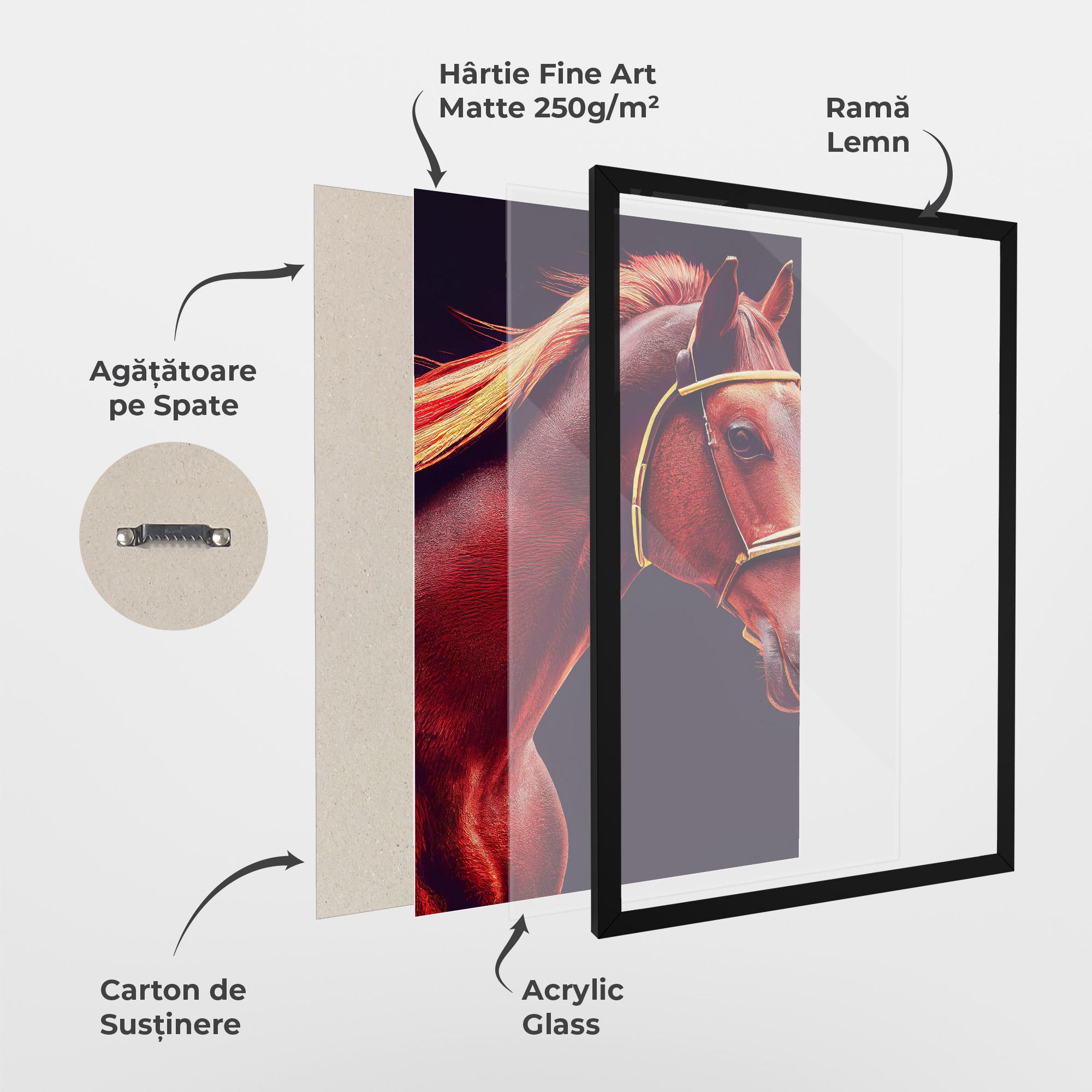 Poster Înrămat Red Horse Portrait mockup 1