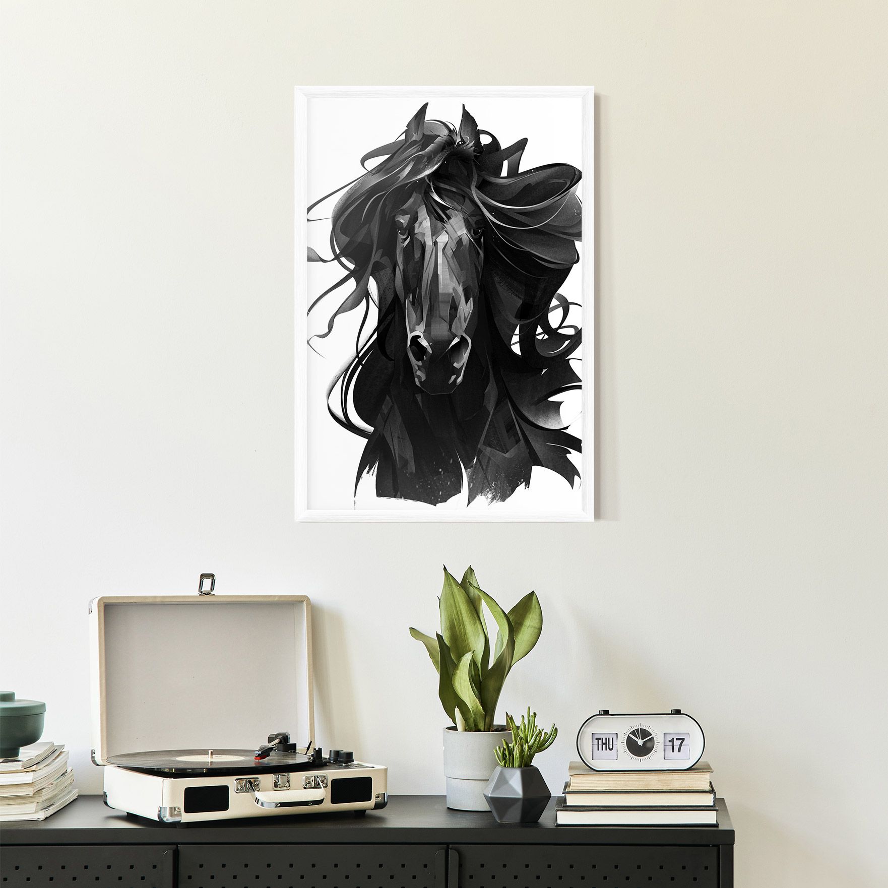 Black Horse Portrait mockup 2