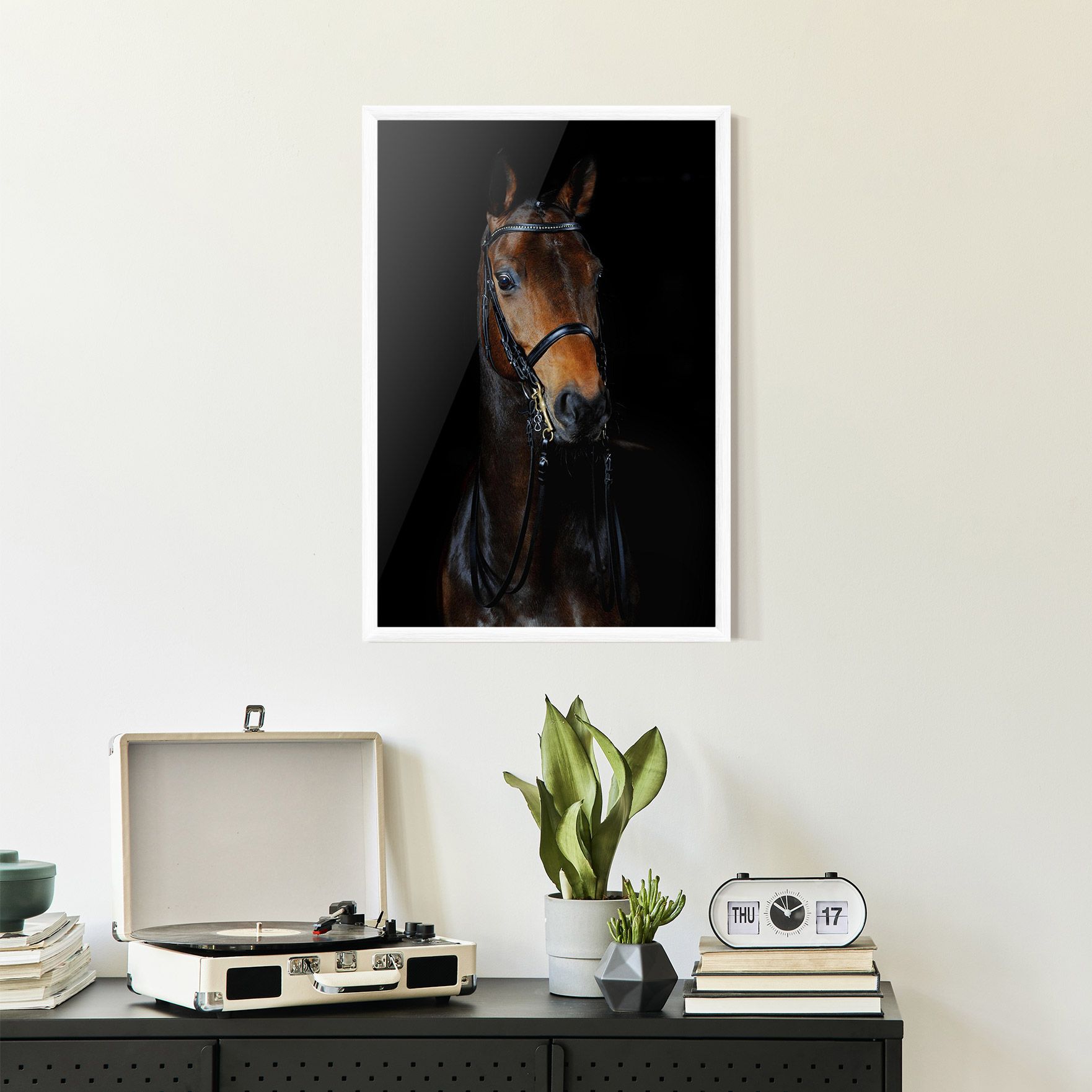 Brown Horse On Black mockup 2