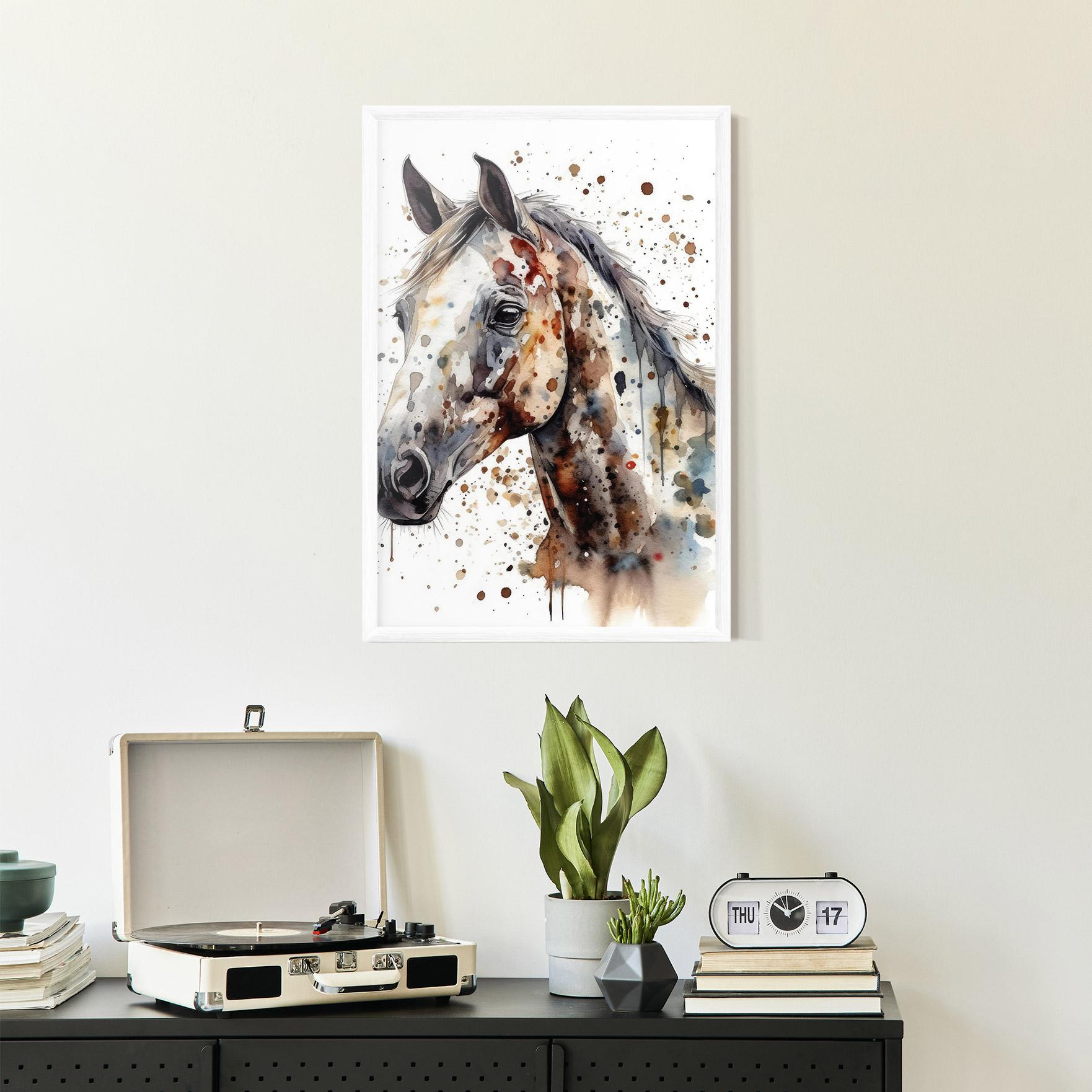 Poster Înrămat Watercolor Horse mockup 2
