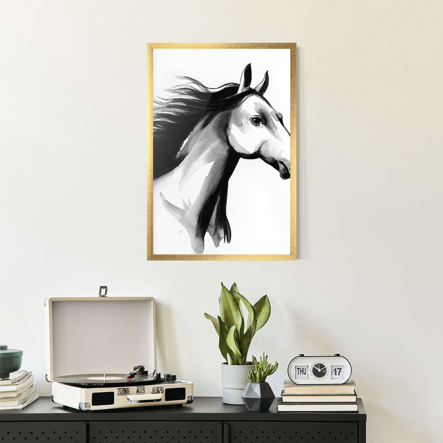Ink Watercolor Horse mockup 2