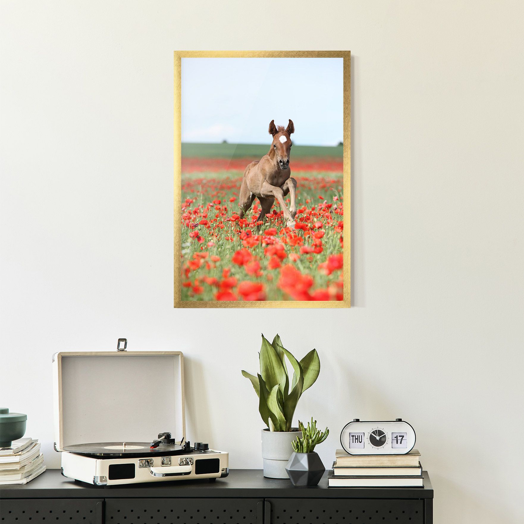 Red Flowers Horse mockup 2