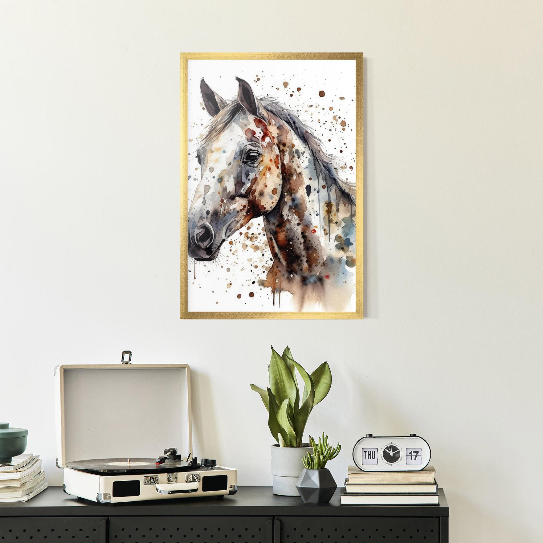 Poster Înrămat Watercolor Horse mockup 2