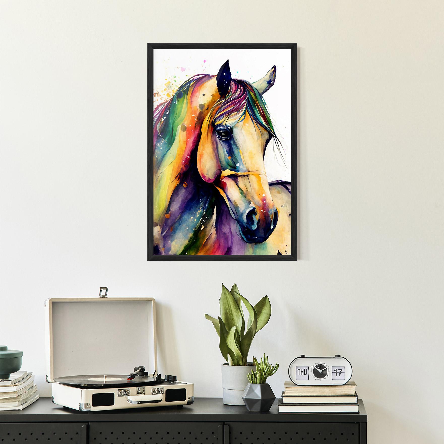 Poster Înrămat Colorful Horse mockup 2