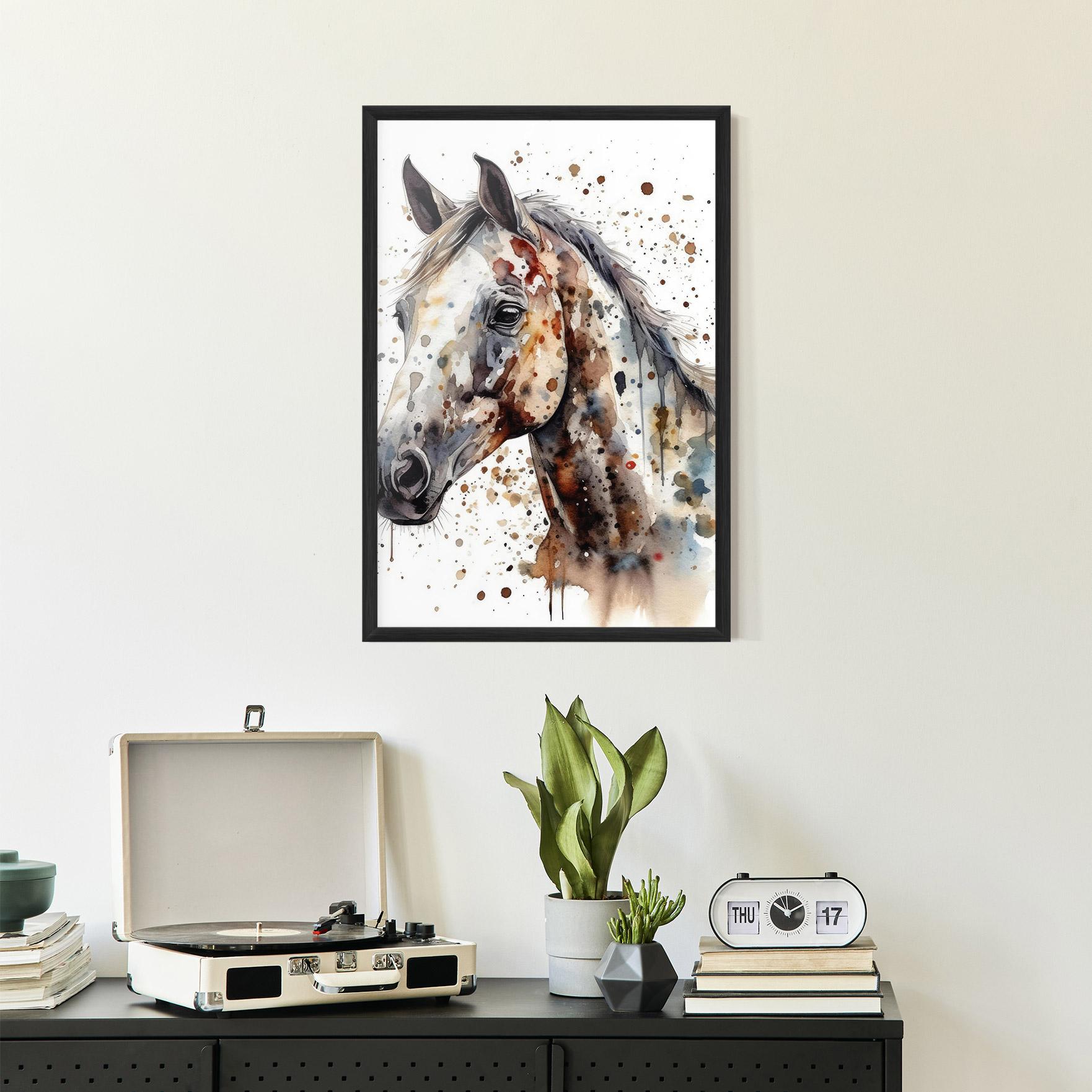 Poster Înrămat Watercolor Horse mockup 2