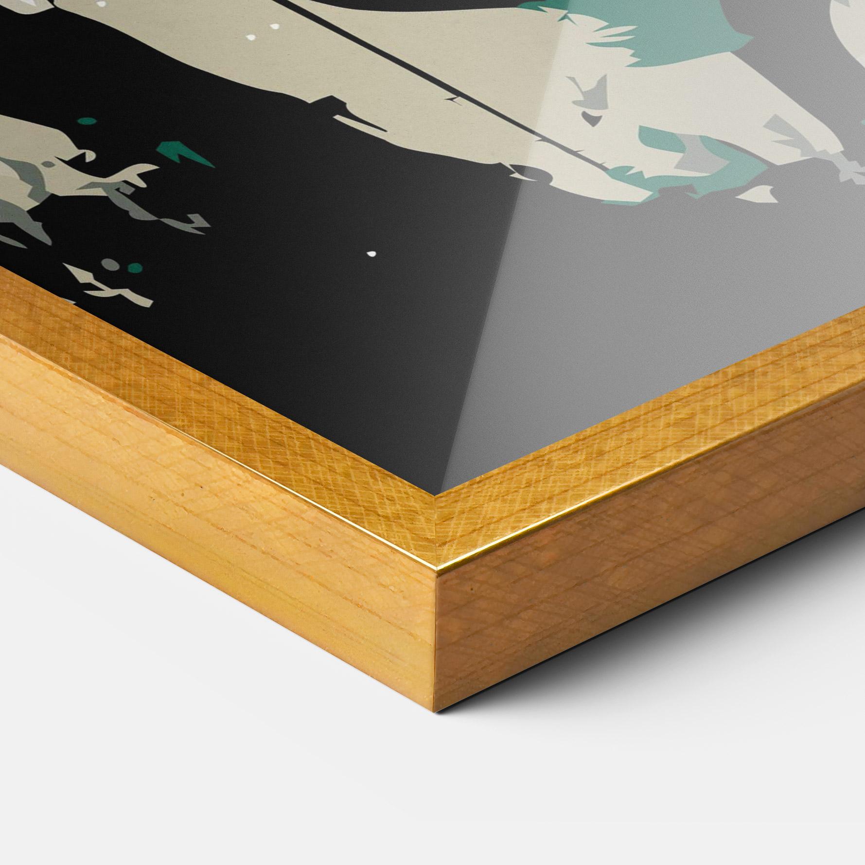 Poster Înrămat Black Green Horse mockup 3