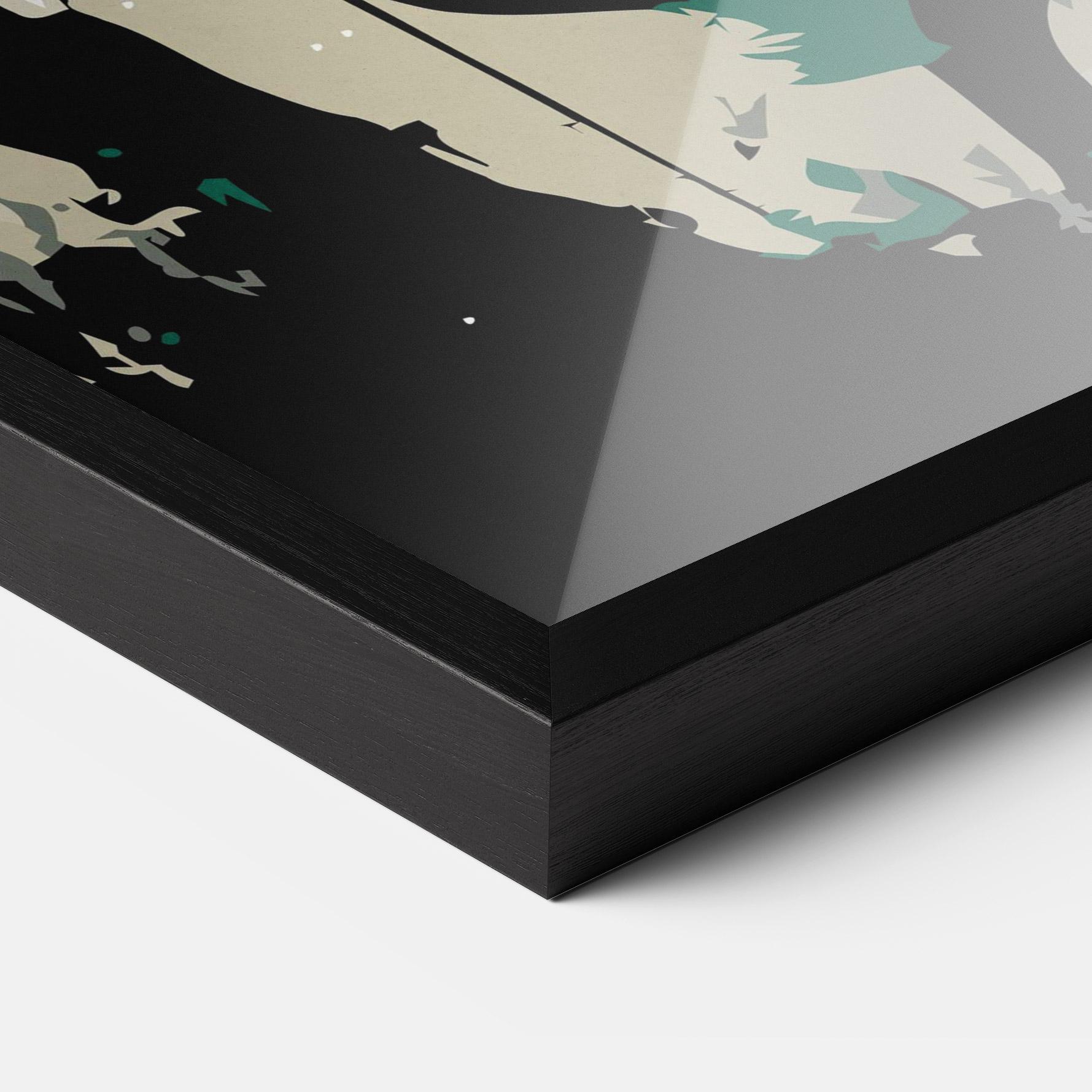 Poster Înrămat Black Green Horse mockup 3