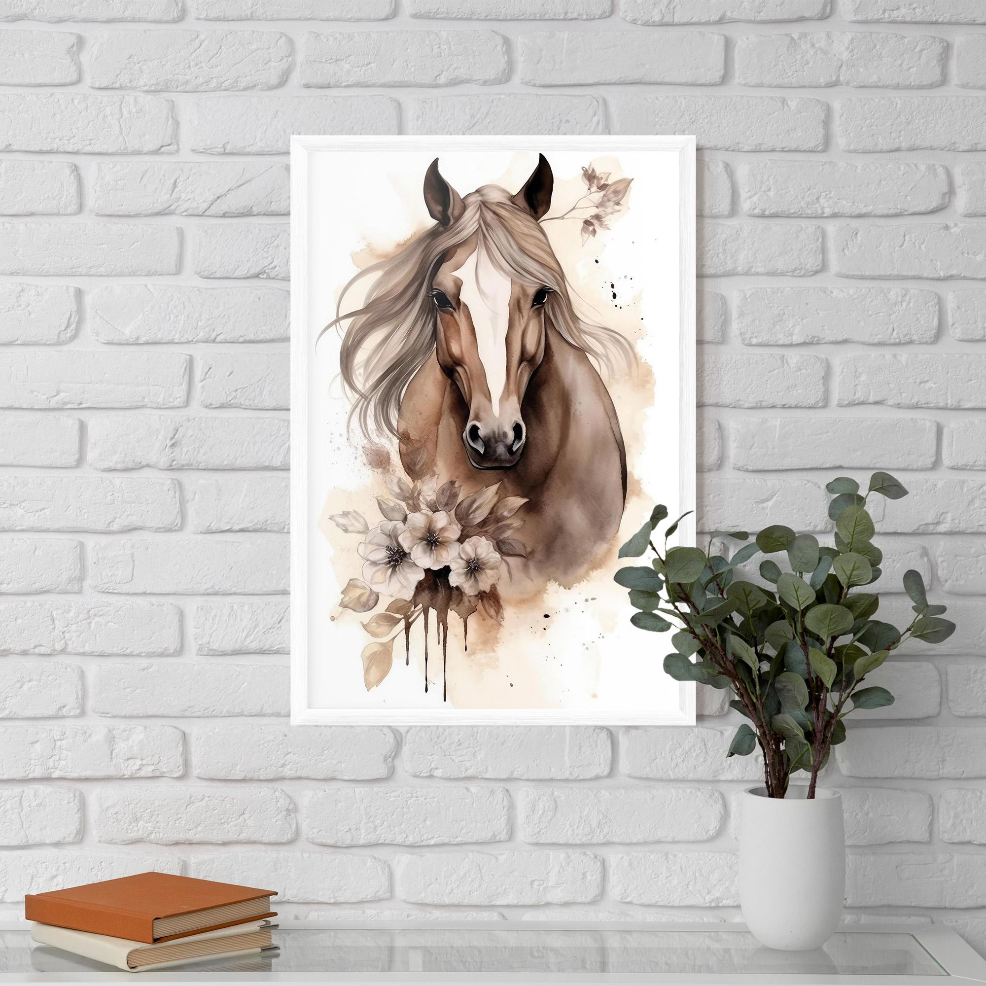 Poster Înrămat Flower Brown Horse mockup 5
