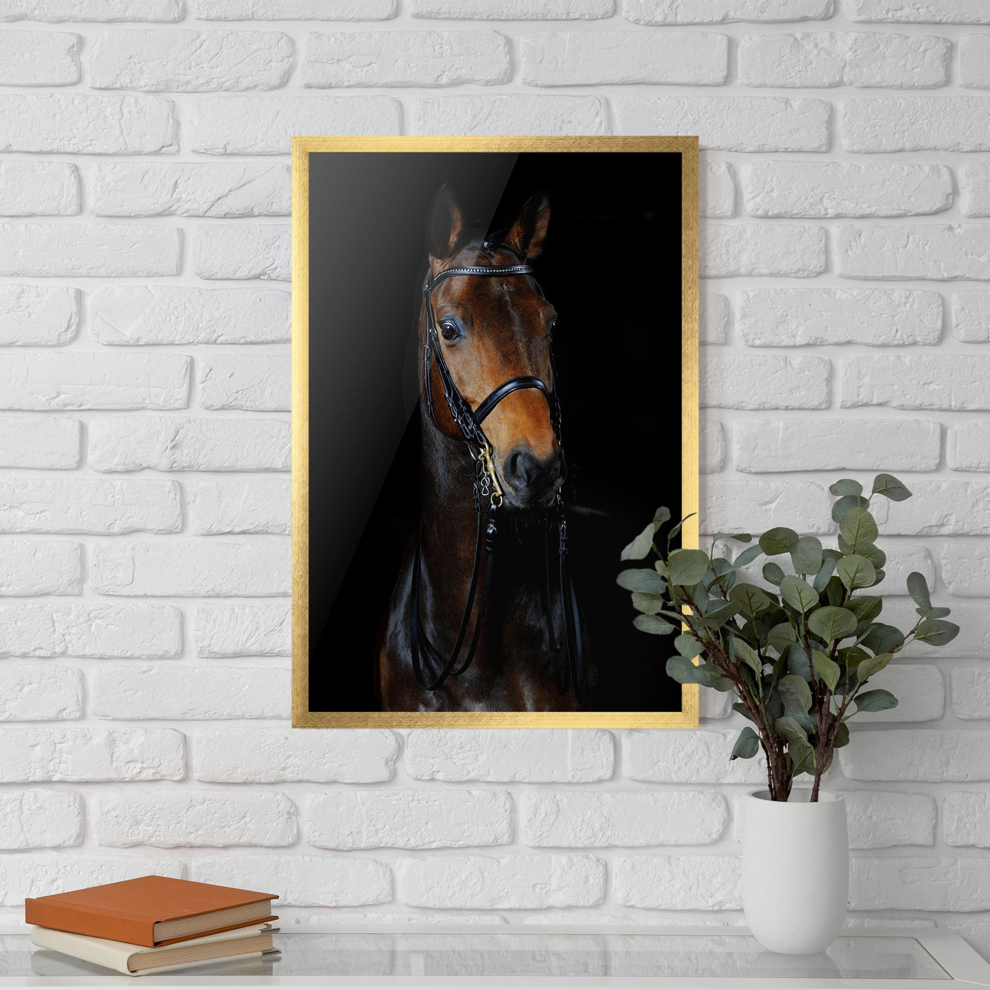 Brown Horse On Black mockup 5