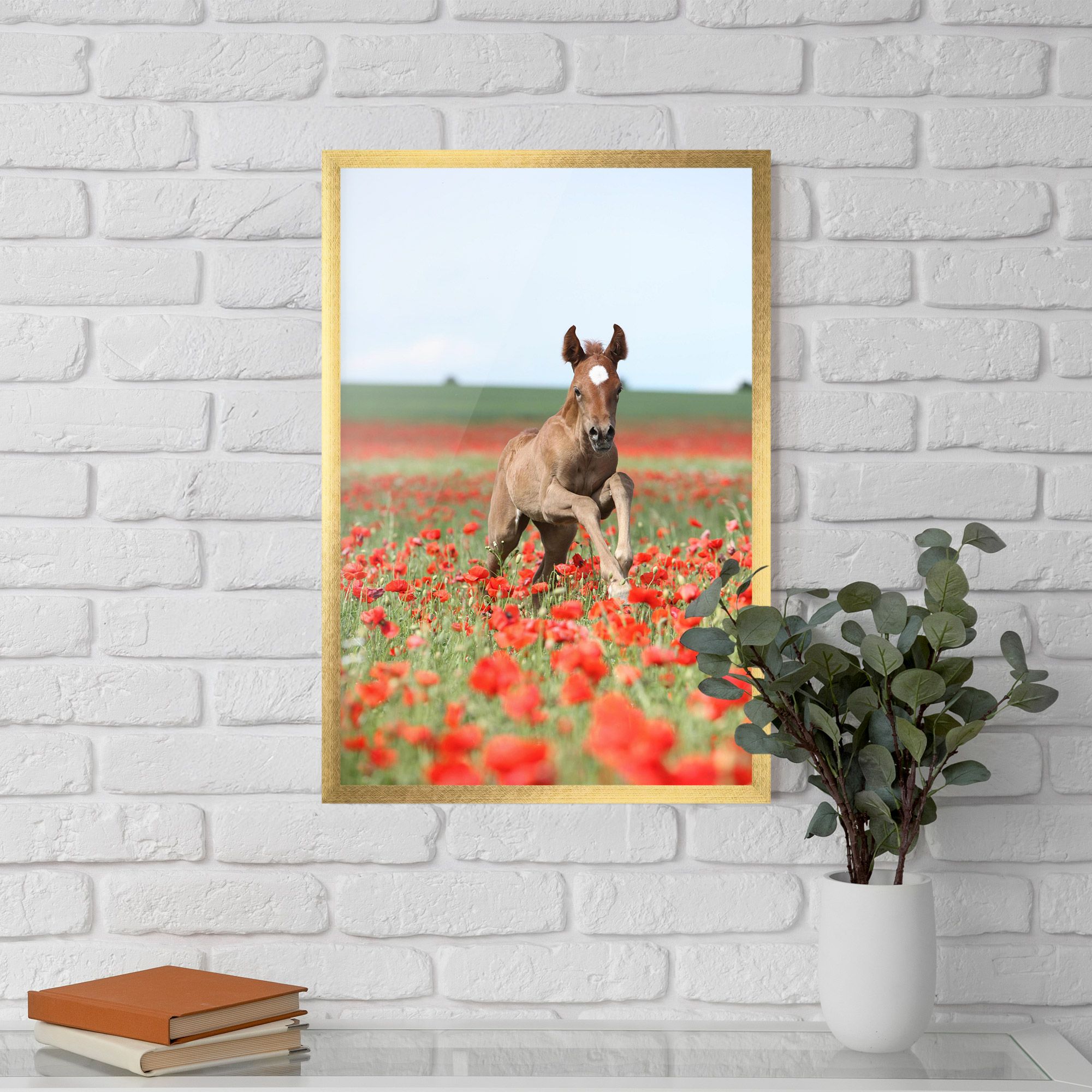 Red Flowers Horse mockup 5