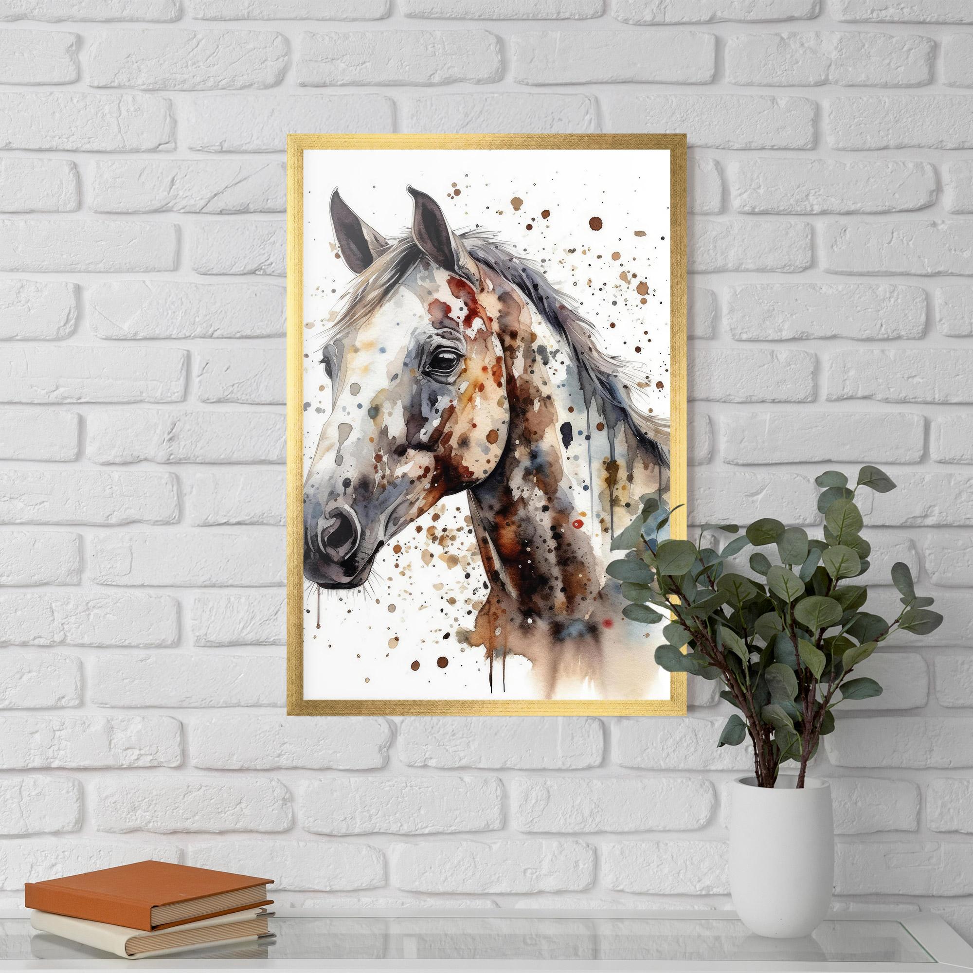 Poster Înrămat Watercolor Horse mockup 5