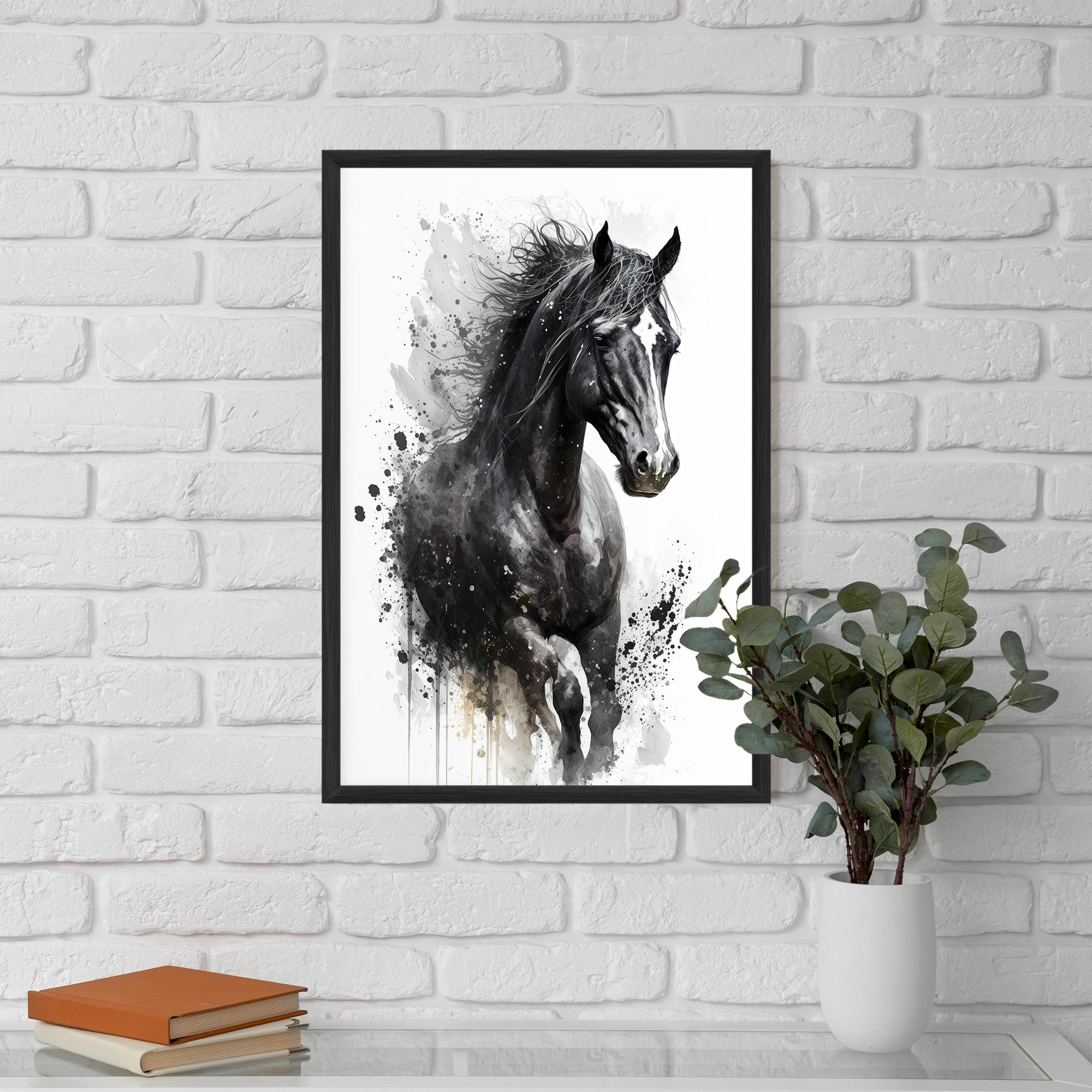 Poster Înrămat Black Horse mockup 5