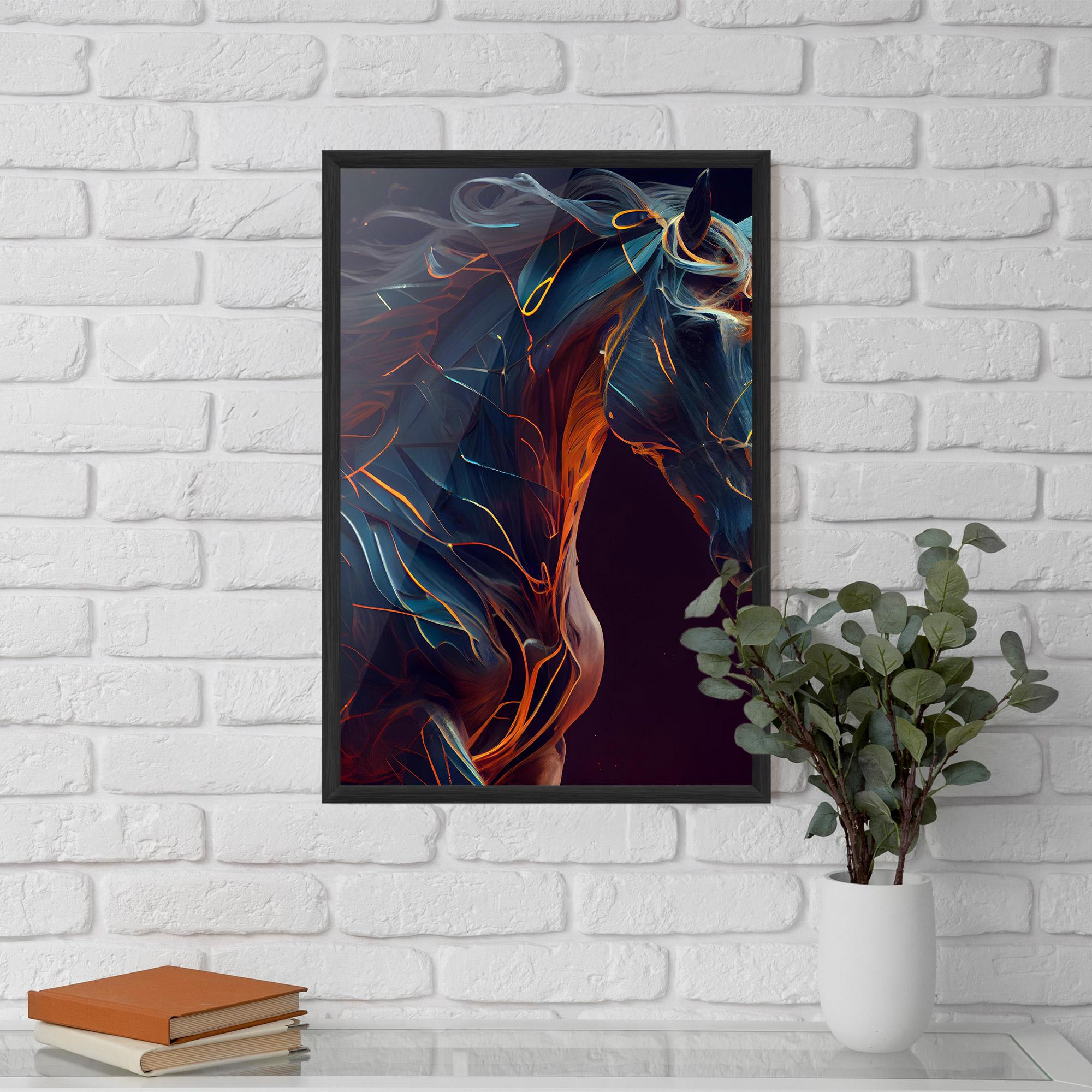 Poster Înrămat Fire Lines Horse mockup 5