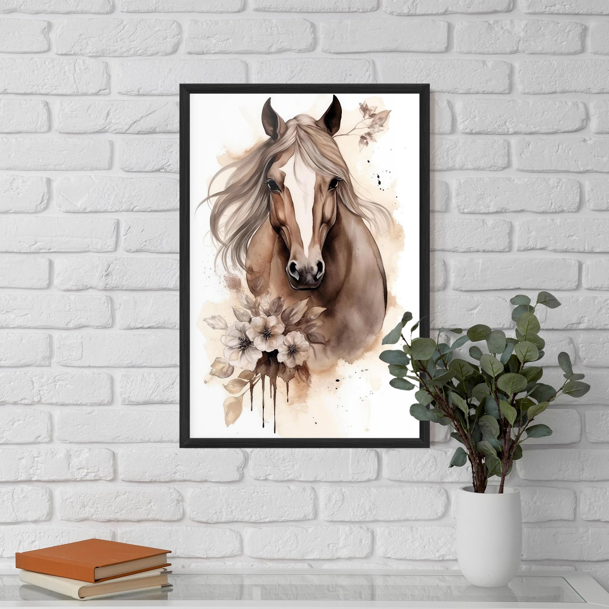 Poster Înrămat Flower Brown Horse mockup 5