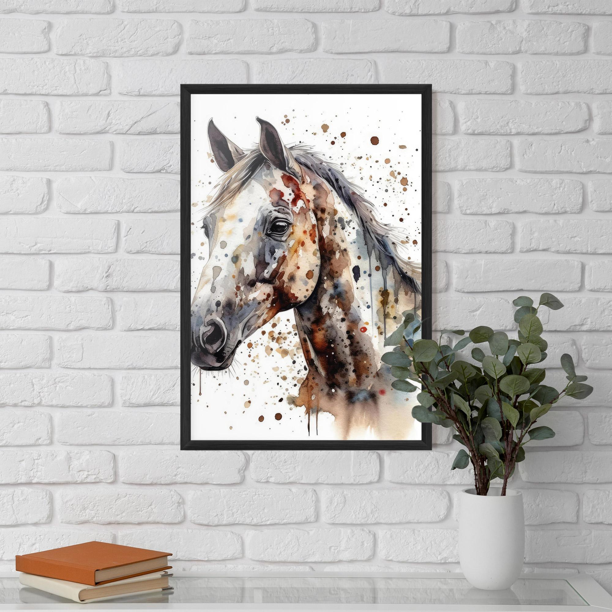 Poster Înrămat Watercolor Horse mockup 5
