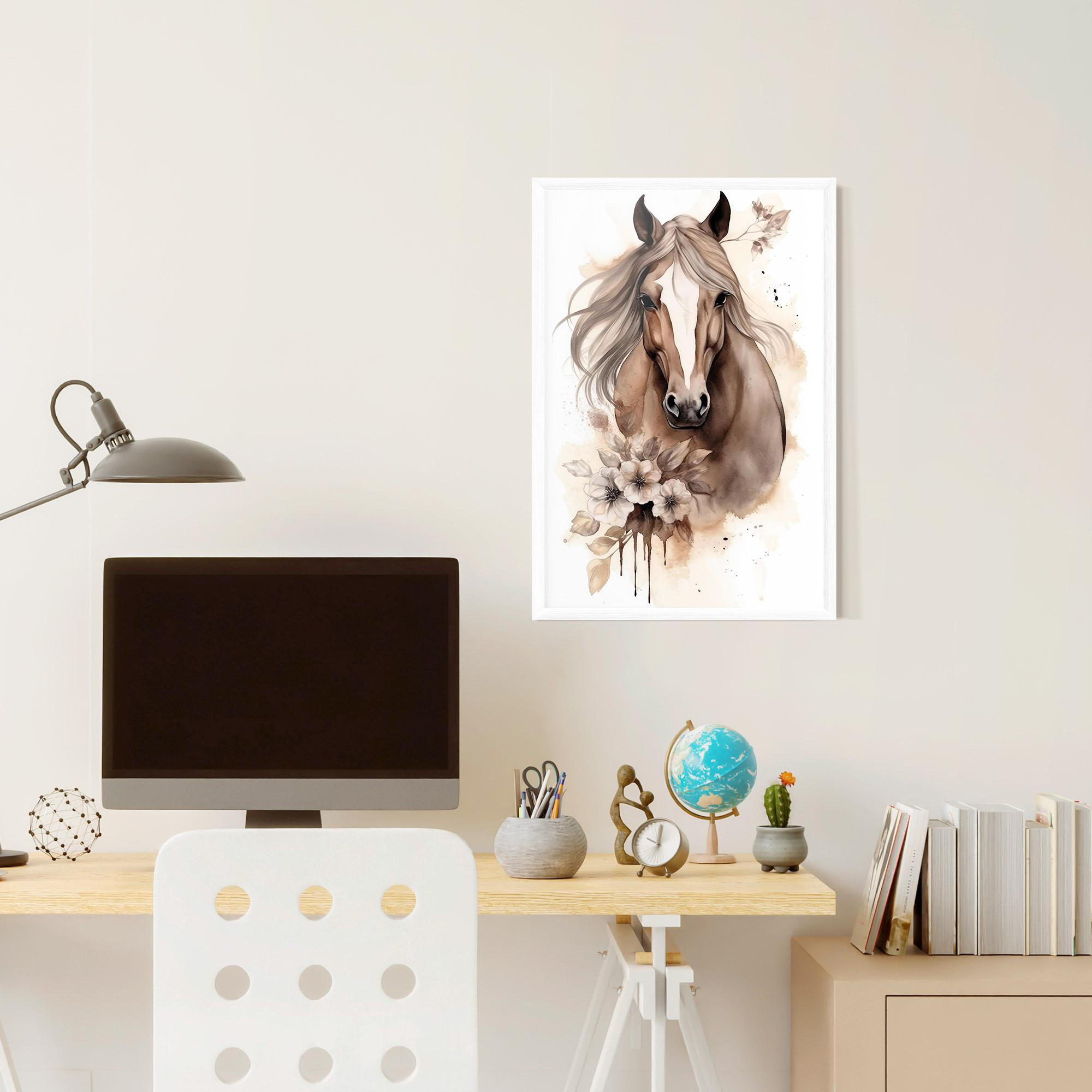Poster Înrămat Flower Brown Horse mockup 6