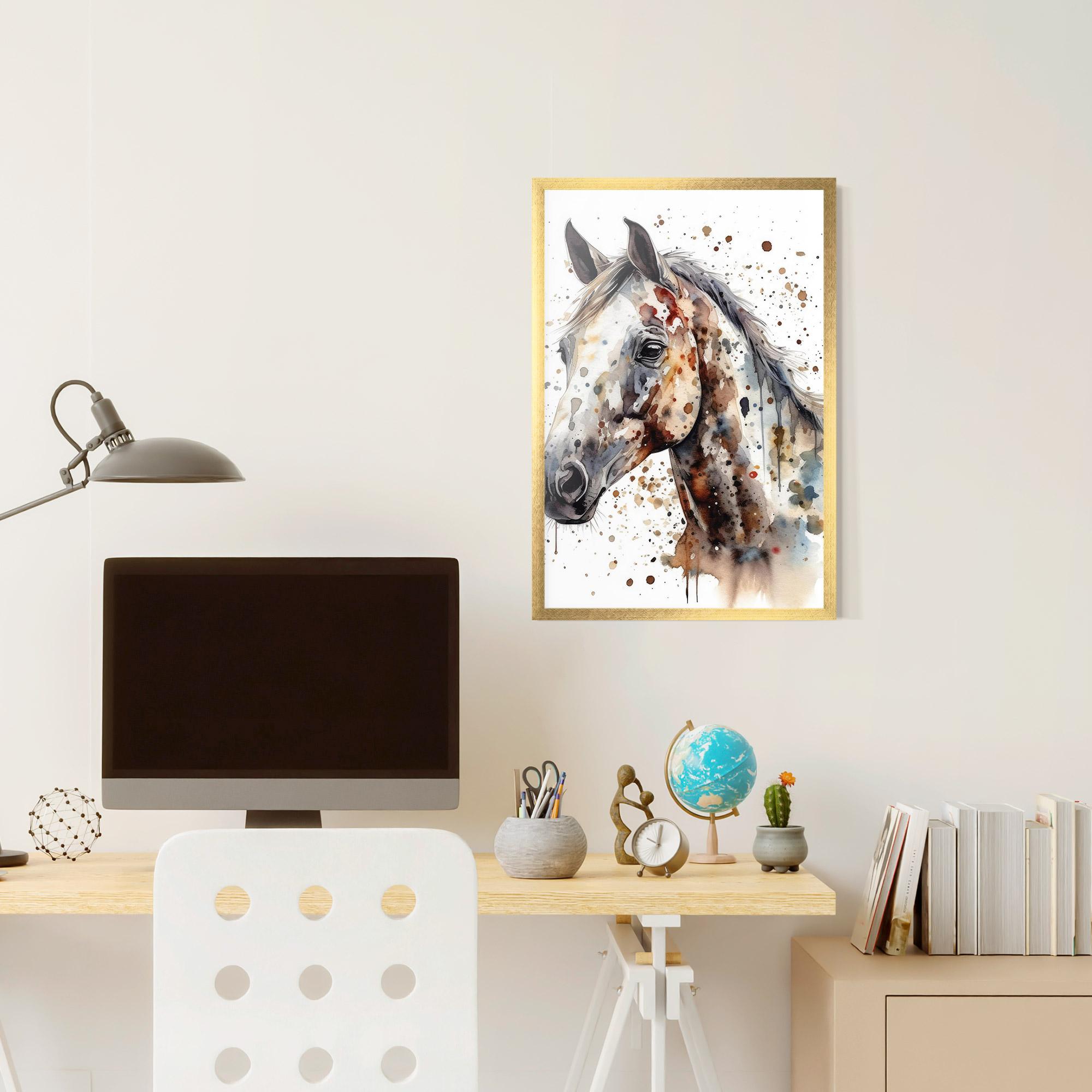 Poster Înrămat Watercolor Horse mockup 6
