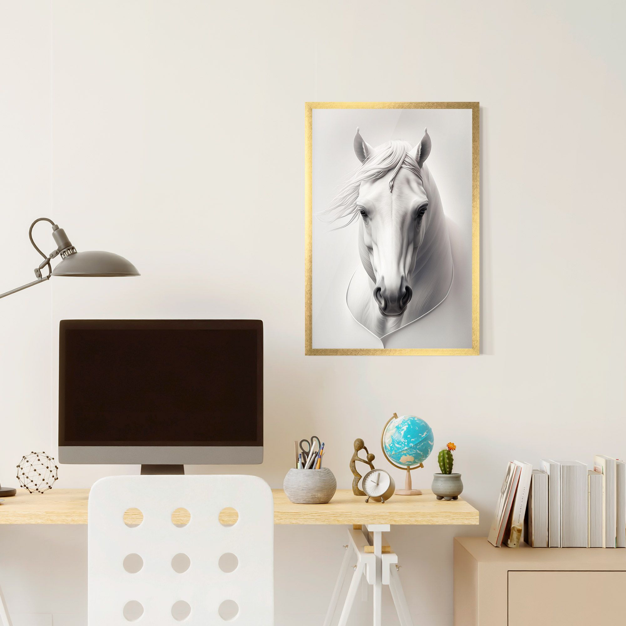 White Horse Portrait mockup 6