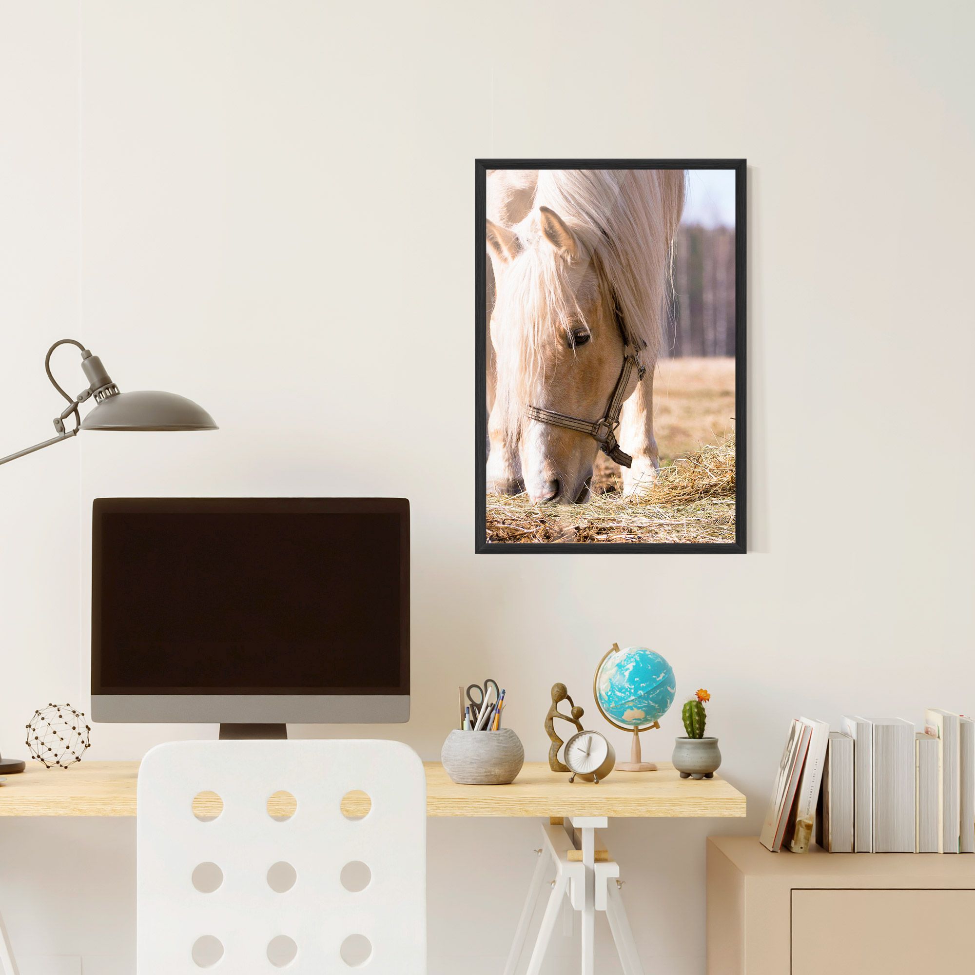 Cream Horse Eating mockup 6