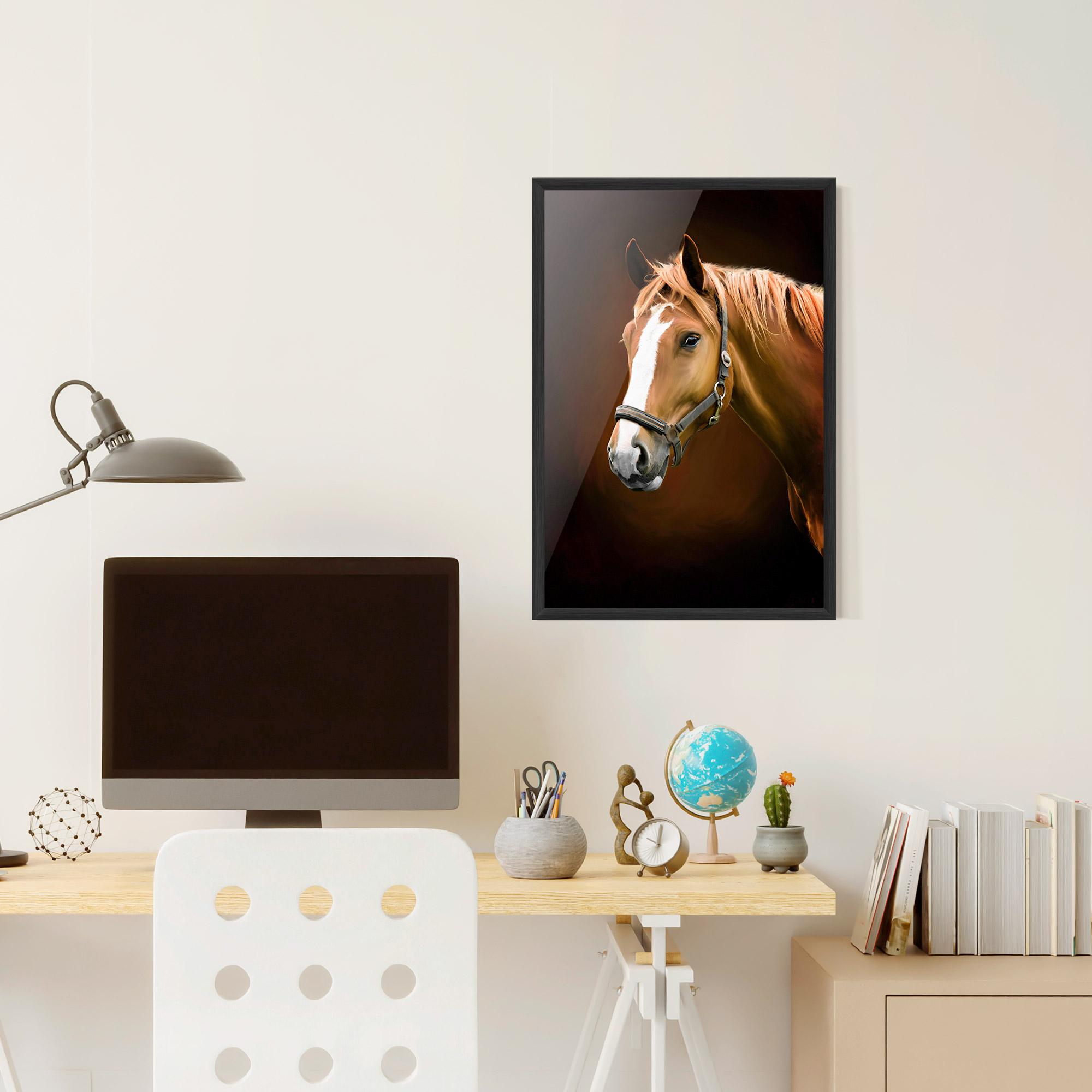 Poster Înrămat Digital Painted Horse mockup 6